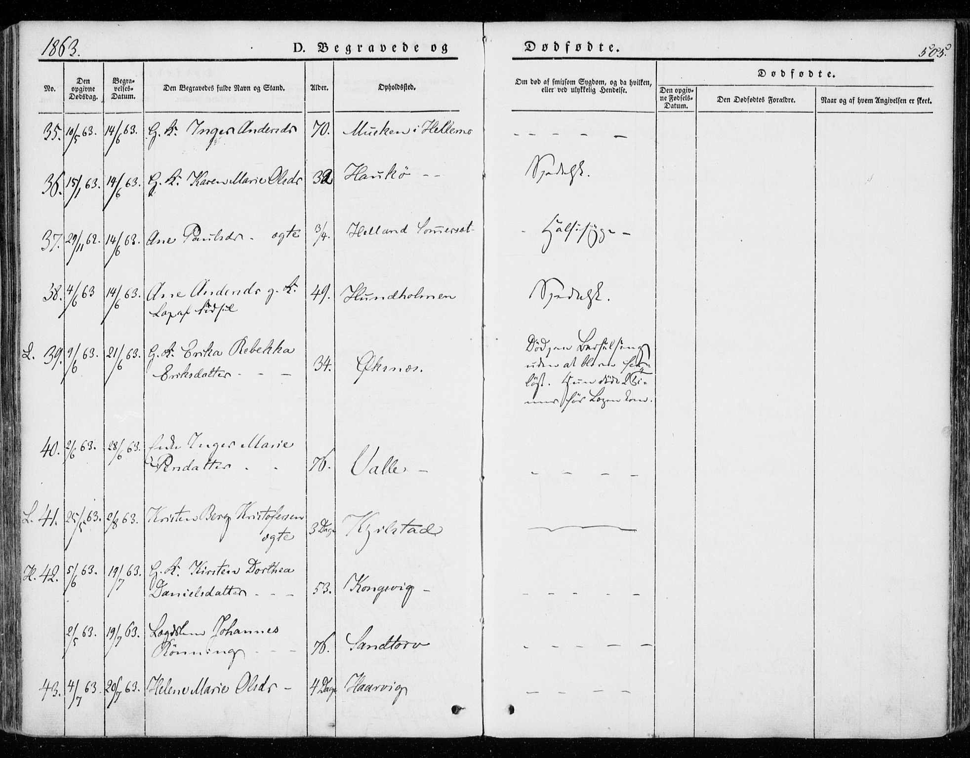 Ministerialprotokoller, klokkerbøker og fødselsregistre - Nordland, AV/SAT-A-1459/872/L1033: Parish register (official) no. 872A08, 1840-1863, p. 505