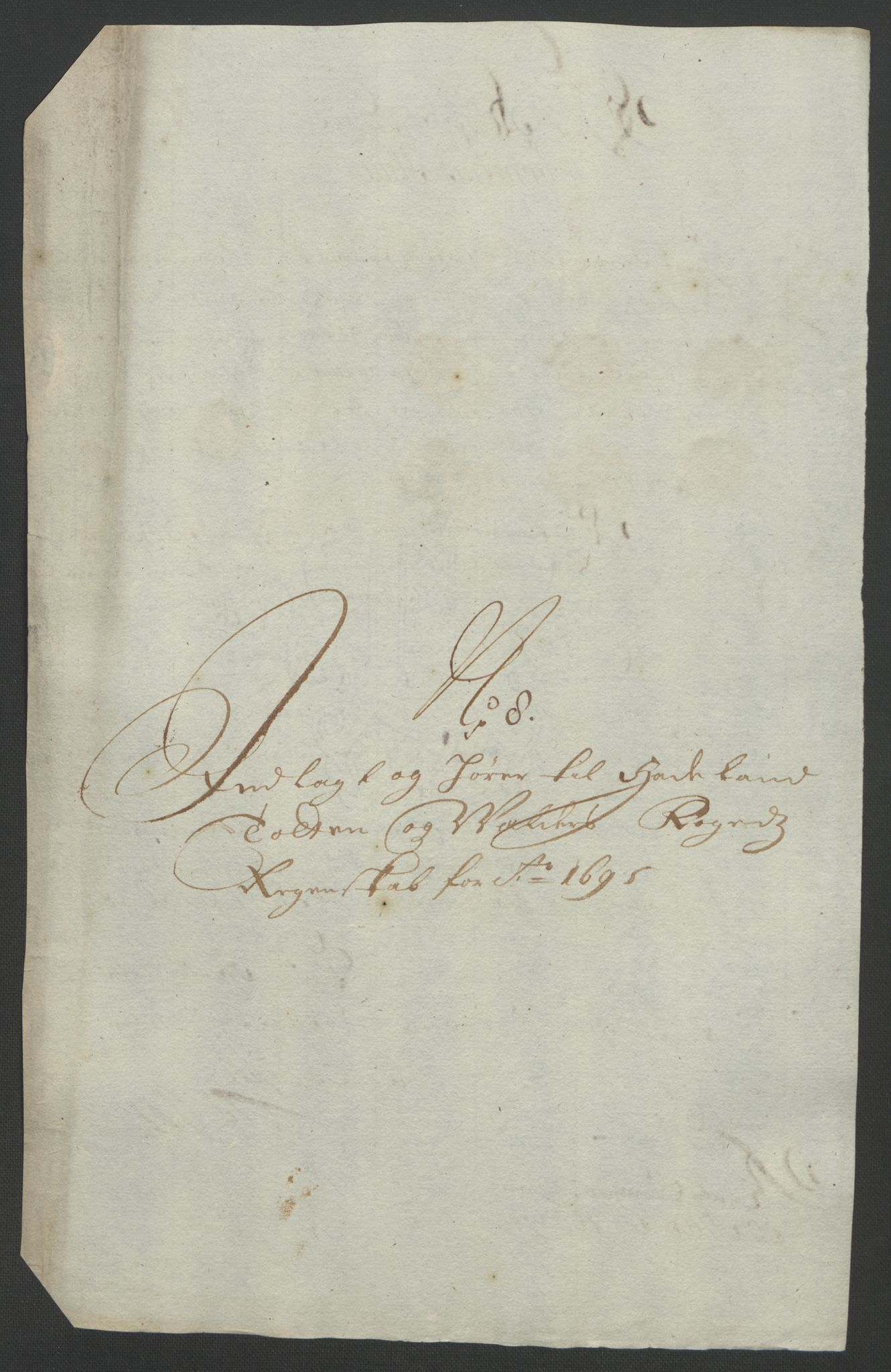 Rentekammeret inntil 1814, Reviderte regnskaper, Fogderegnskap, RA/EA-4092/R18/L1293: Fogderegnskap Hadeland, Toten og Valdres, 1695, p. 163