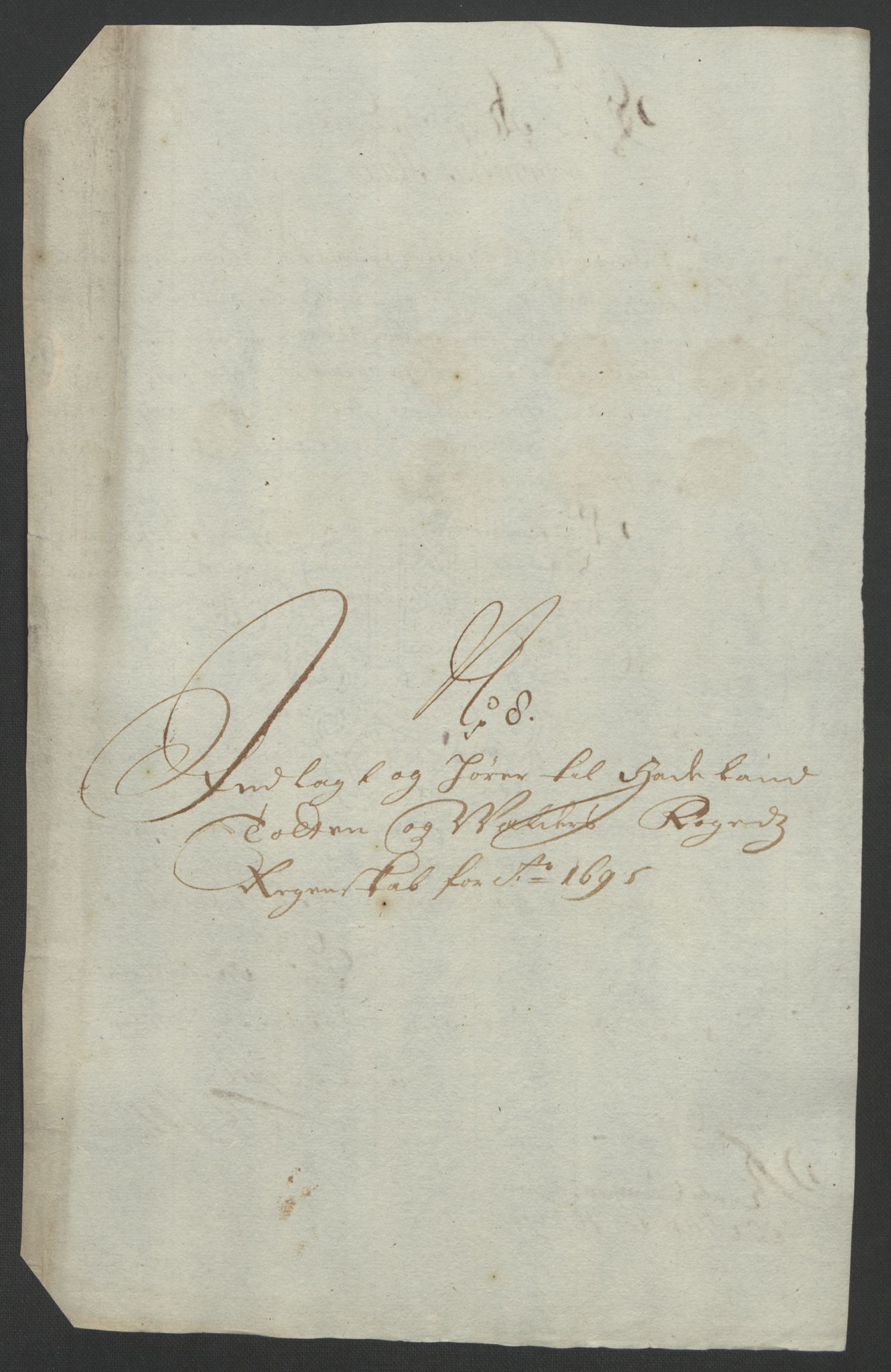 Rentekammeret inntil 1814, Reviderte regnskaper, Fogderegnskap, AV/RA-EA-4092/R18/L1293: Fogderegnskap Hadeland, Toten og Valdres, 1695, p. 163