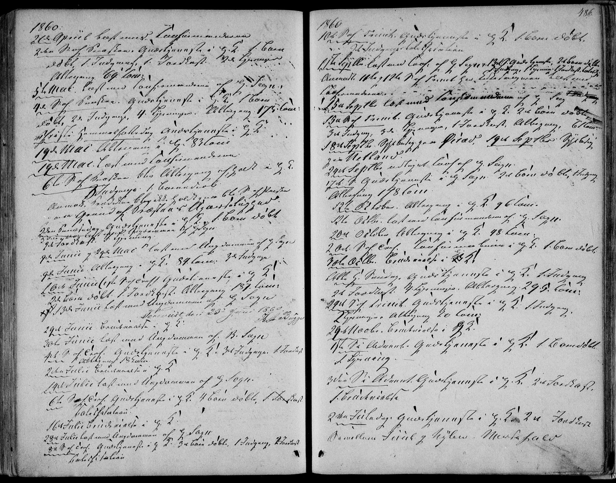 Bakke sokneprestkontor, AV/SAK-1111-0002/F/Fa/Fab/L0002: Parish register (official) no. A 2, 1855-1884, p. 486