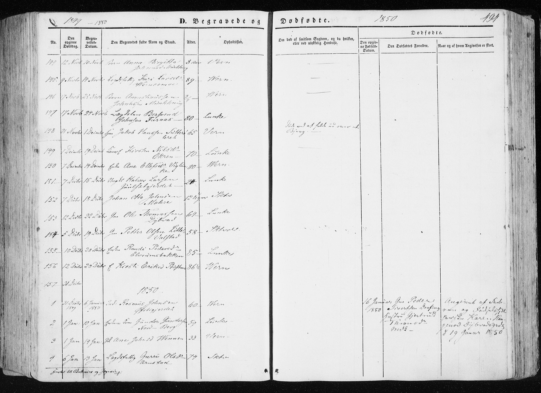 Ministerialprotokoller, klokkerbøker og fødselsregistre - Nord-Trøndelag, SAT/A-1458/709/L0074: Parish register (official) no. 709A14, 1845-1858, p. 494