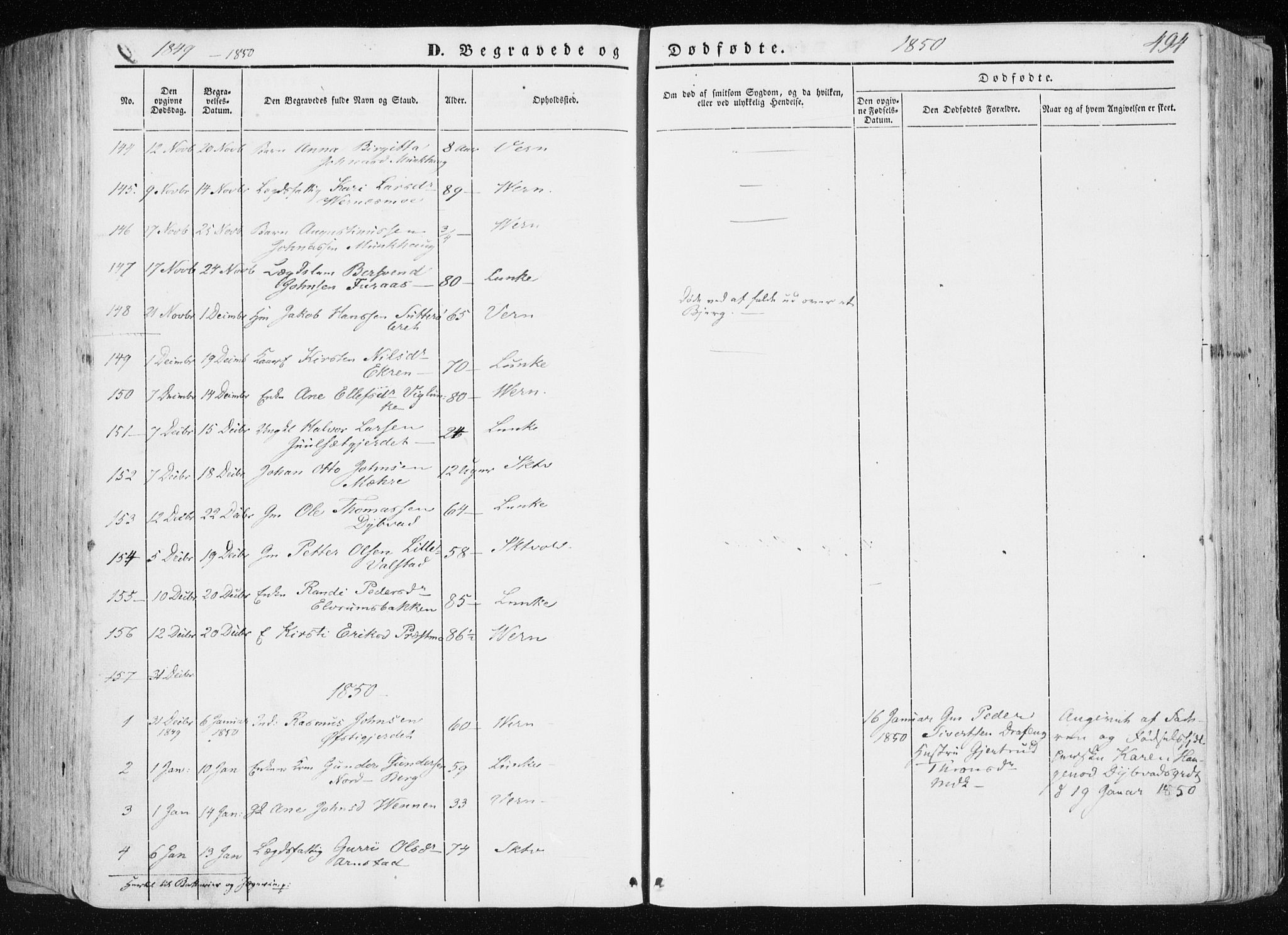 Ministerialprotokoller, klokkerbøker og fødselsregistre - Nord-Trøndelag, AV/SAT-A-1458/709/L0074: Parish register (official) no. 709A14, 1845-1858, p. 494