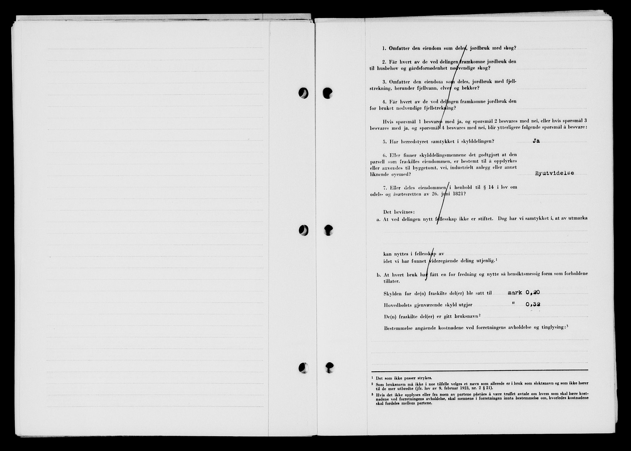 Lyngdal sorenskriveri, AV/SAK-1221-0004/G/Gb/L0663: Mortgage book no. A IX, 1948-1949, Diary no: : 20/1949