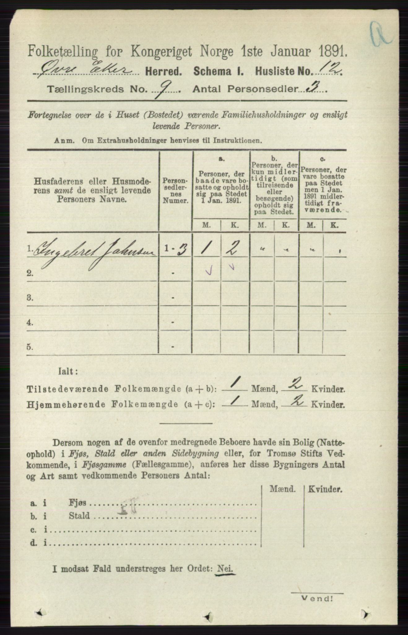 RA, 1891 census for 0624 Øvre Eiker, 1891, p. 3589