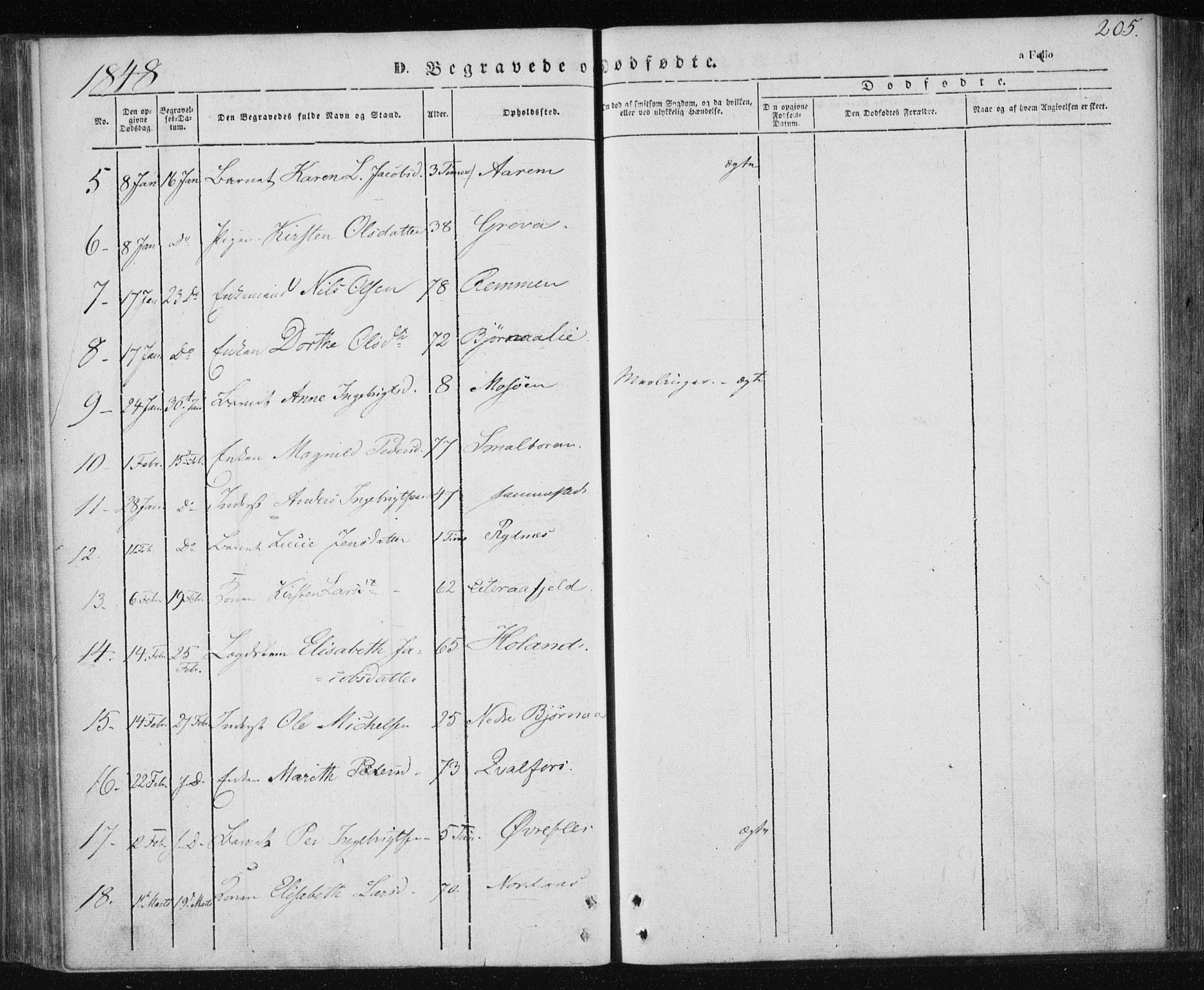 Ministerialprotokoller, klokkerbøker og fødselsregistre - Nordland, AV/SAT-A-1459/820/L0291: Parish register (official) no. 820A12, 1846-1854, p. 205