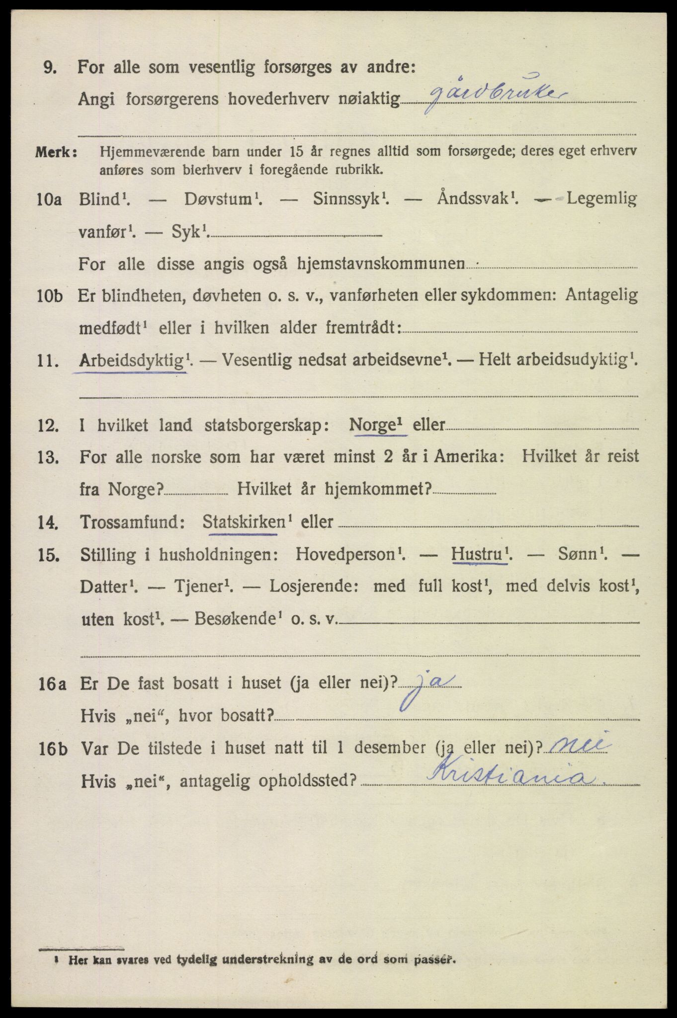 SAH, 1920 census for Vestre Toten, 1920, p. 4677