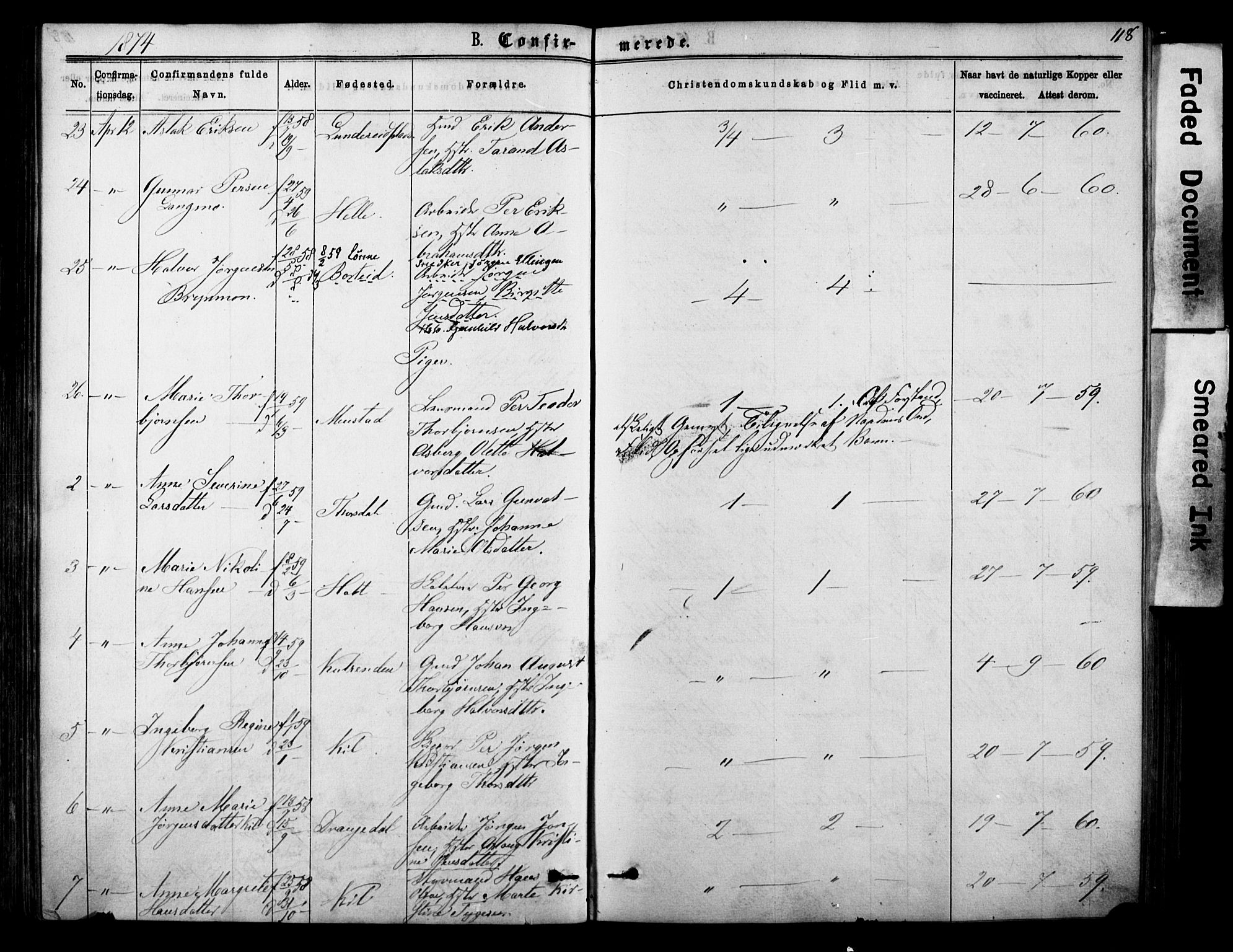 Sannidal kirkebøker, AV/SAKO-A-296/F/Fa/L0014: Parish register (official) no. 14, 1874-1883, p. 118