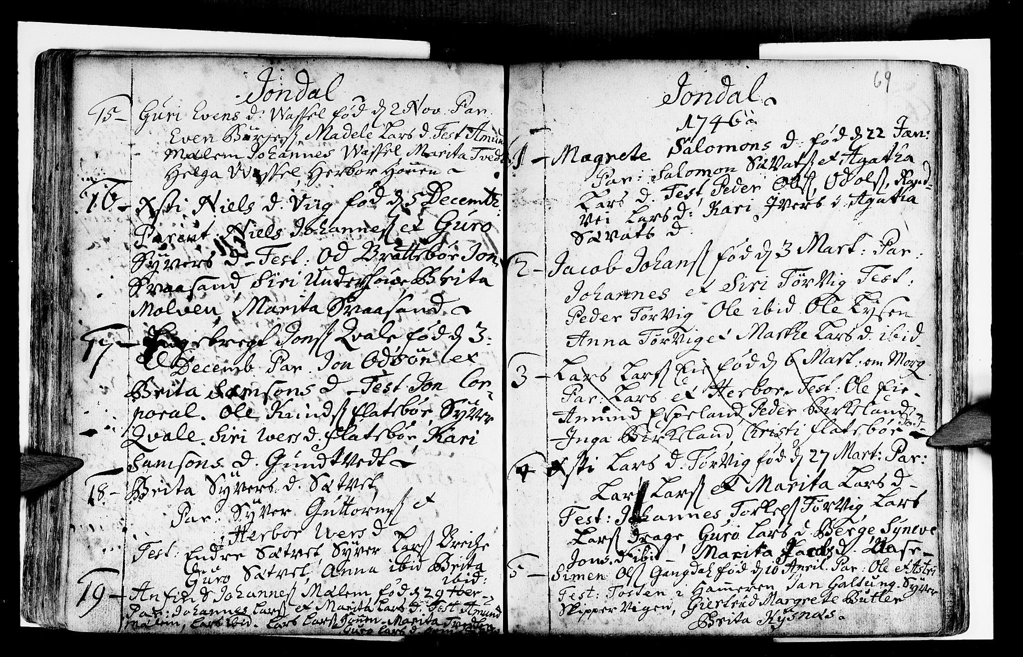 Strandebarm sokneprestembete, AV/SAB-A-78401/H/Haa: Parish register (official) no. A 2 /2, 1727-1750, p. 69