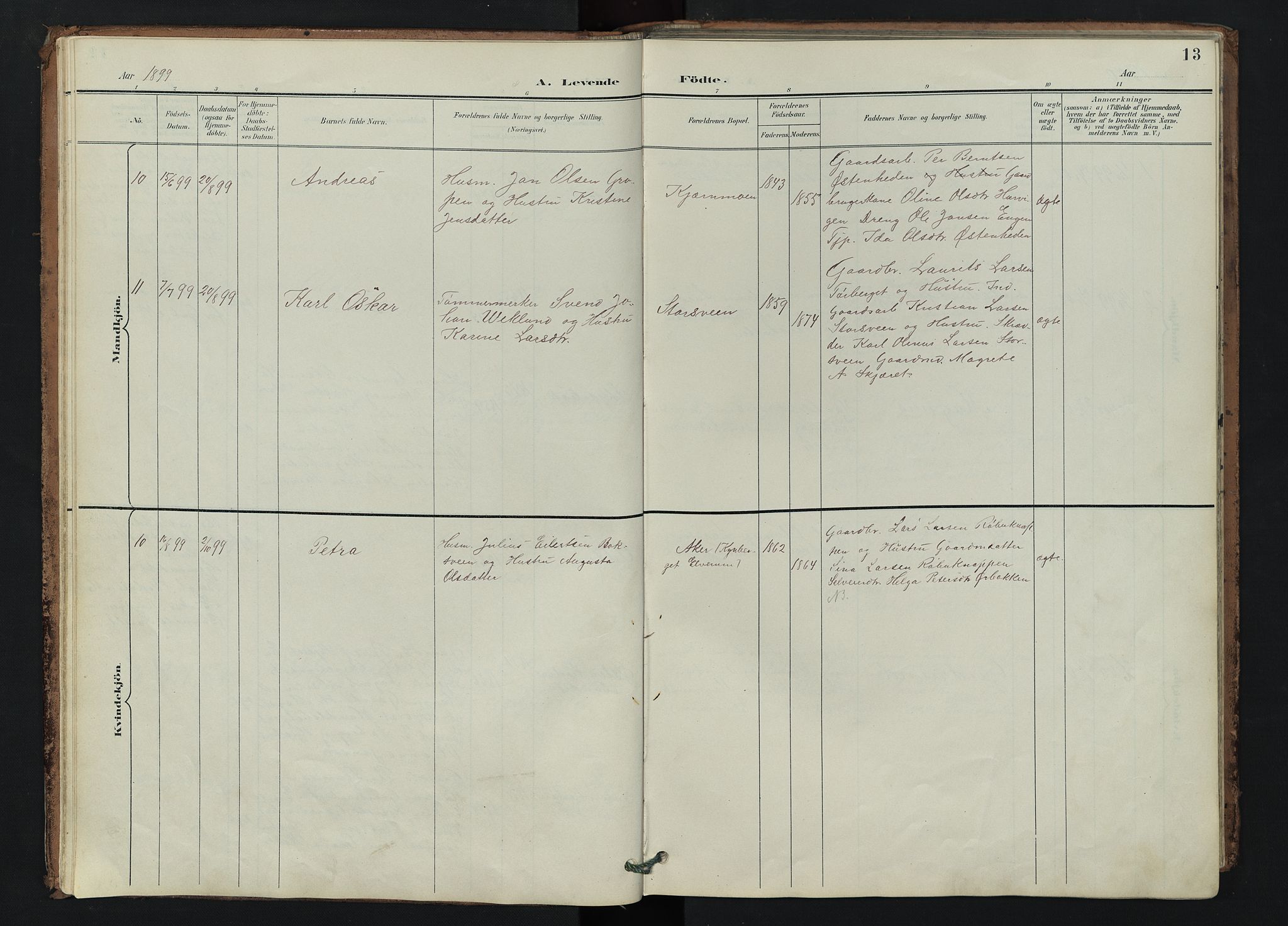 Trysil prestekontor, AV/SAH-PREST-046/H/Ha/Hab/L0007: Parish register (copy) no. 7, 1896-1948, p. 13