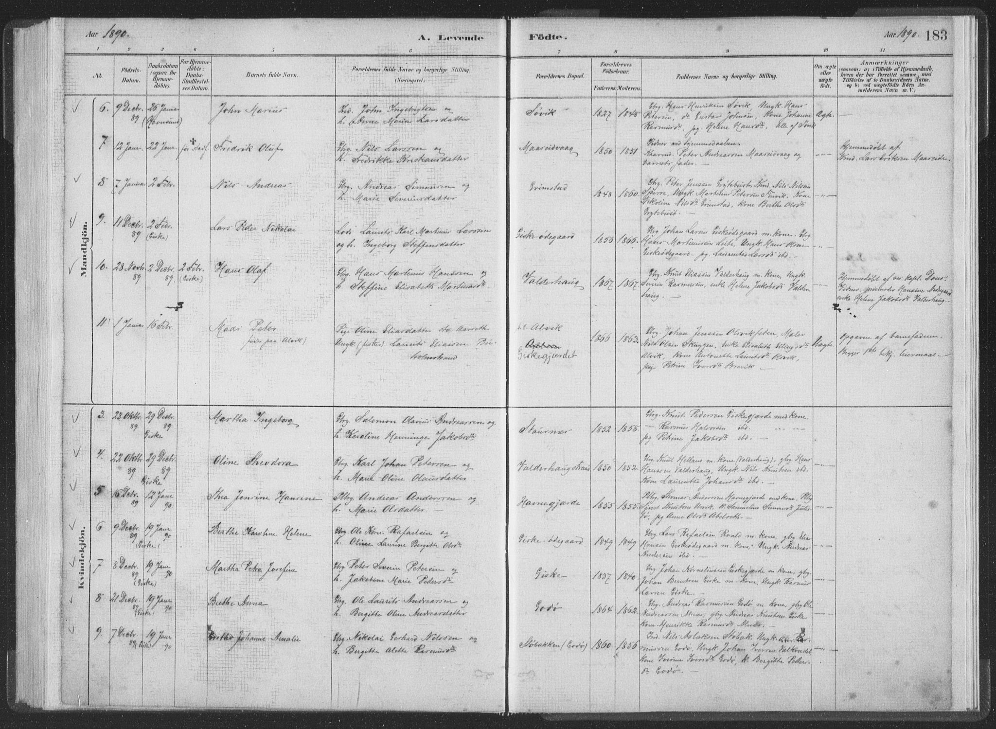 Ministerialprotokoller, klokkerbøker og fødselsregistre - Møre og Romsdal, AV/SAT-A-1454/528/L0401: Parish register (official) no. 528A12I, 1880-1920, p. 183