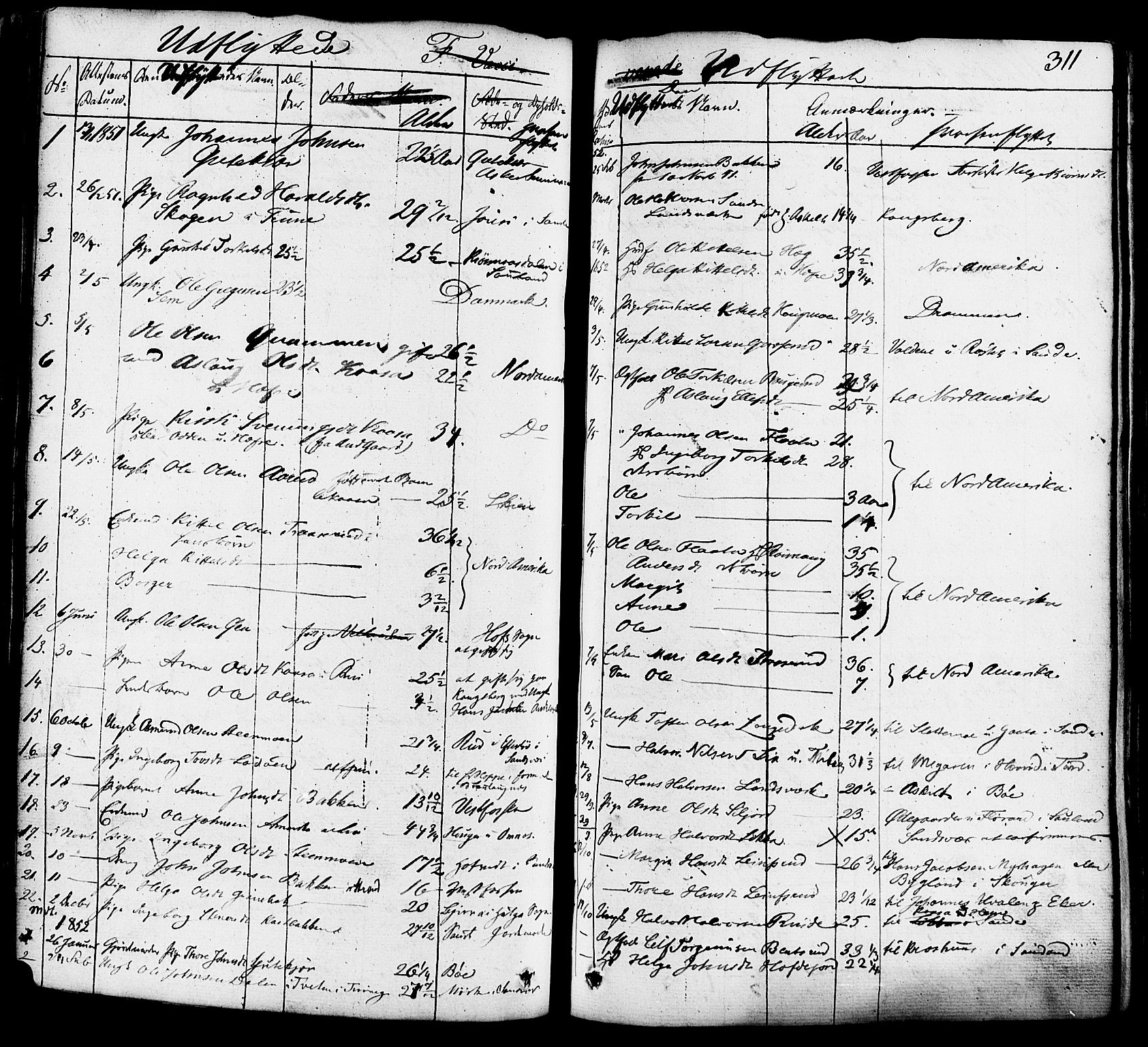 Heddal kirkebøker, AV/SAKO-A-268/F/Fa/L0006: Parish register (official) no. I 6, 1837-1854, p. 311