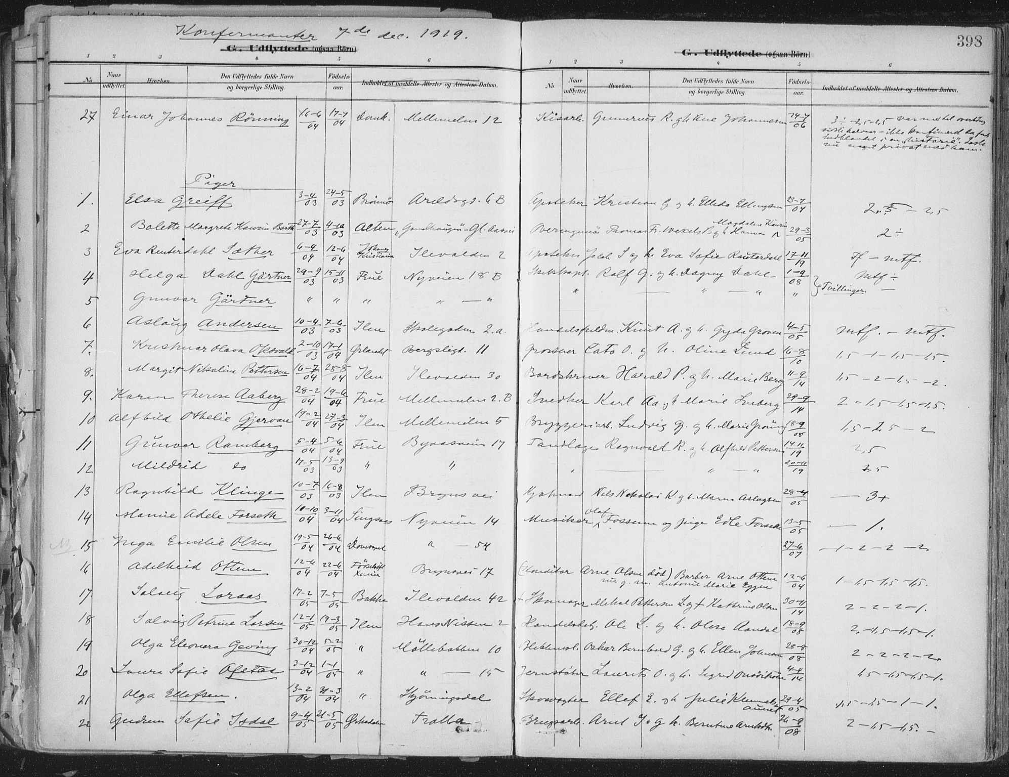 Ministerialprotokoller, klokkerbøker og fødselsregistre - Sør-Trøndelag, SAT/A-1456/603/L0167: Parish register (official) no. 603A06, 1896-1932, p. 398