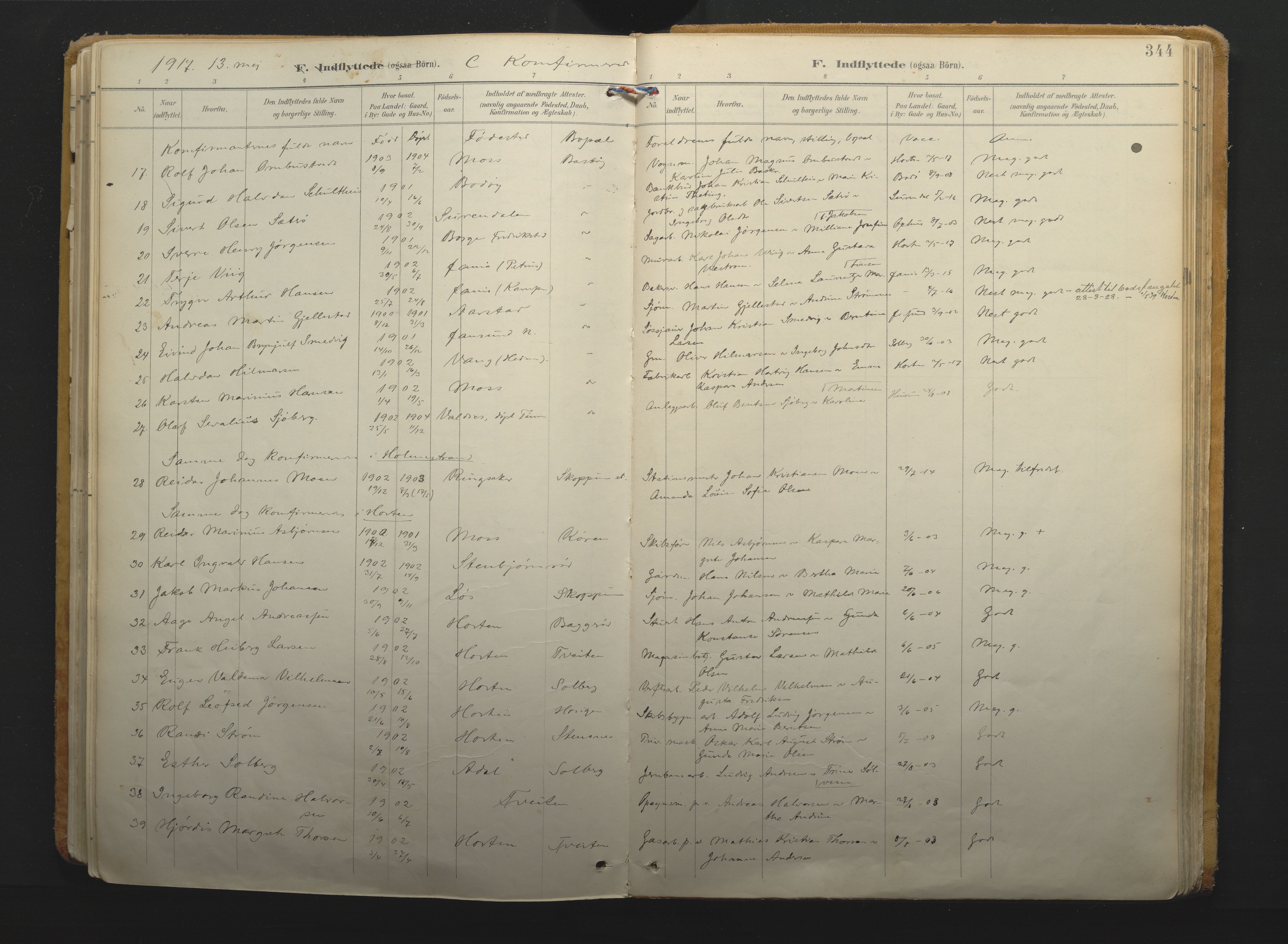 Borre kirkebøker, AV/SAKO-A-338/F/Fa/L0011: Parish register (official) no. I 11, 1897-1921, p. 344