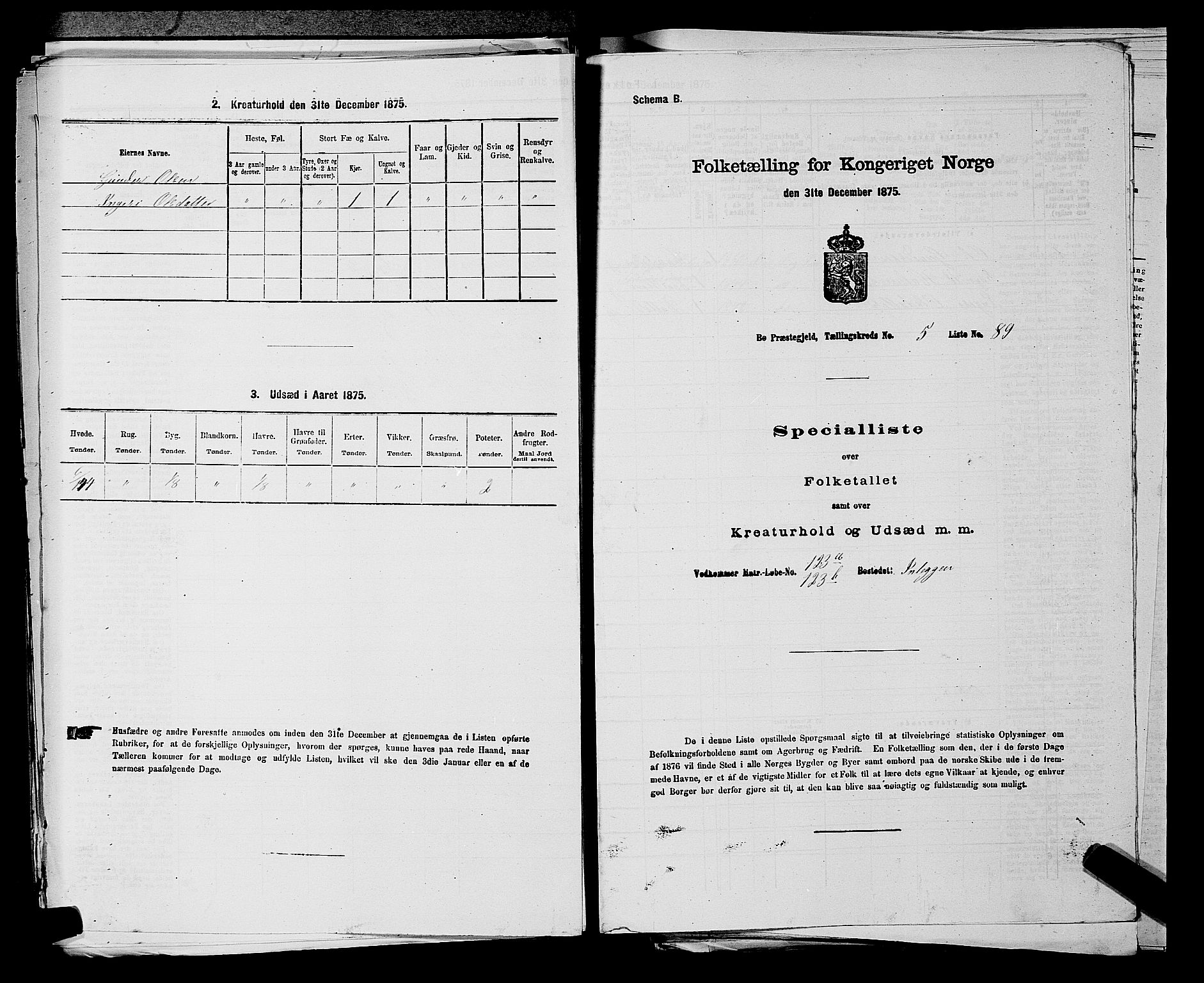 SAKO, 1875 census for 0821P Bø, 1875, p. 778