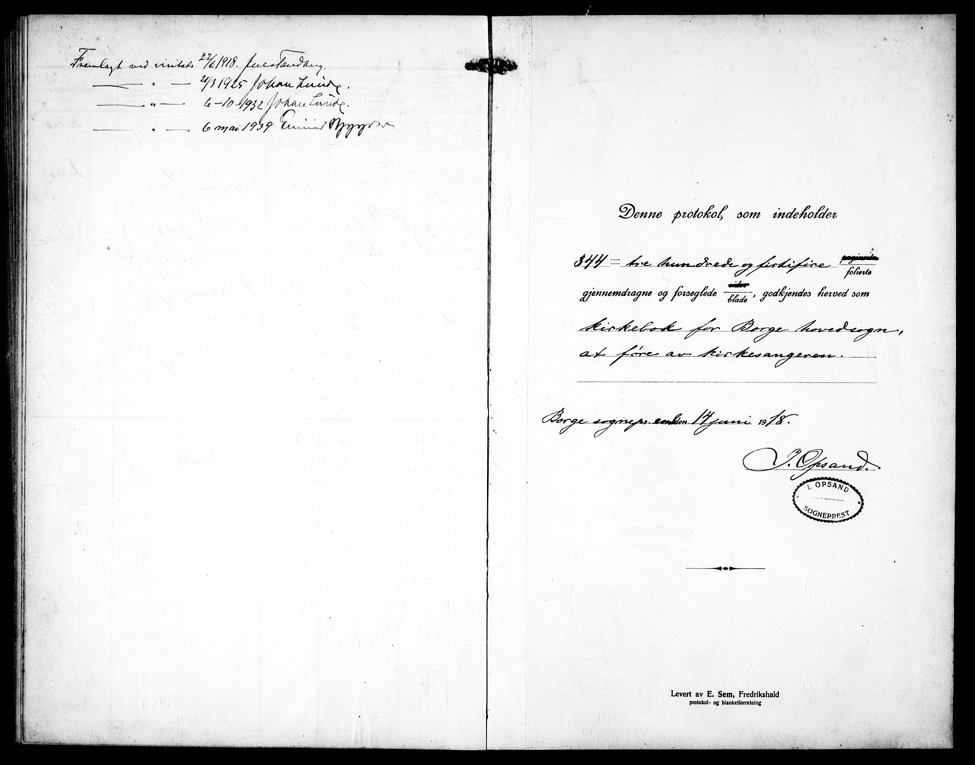 Borge prestekontor Kirkebøker, AV/SAO-A-10903/G/Ga/L0003: Parish register (copy) no. I 3, 1918-1939