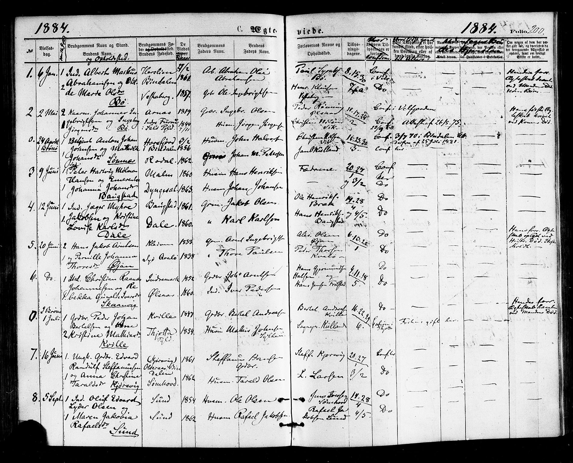 Ministerialprotokoller, klokkerbøker og fødselsregistre - Nordland, SAT/A-1459/812/L0177: Parish register (official) no. 812A06, 1875-1885, p. 200