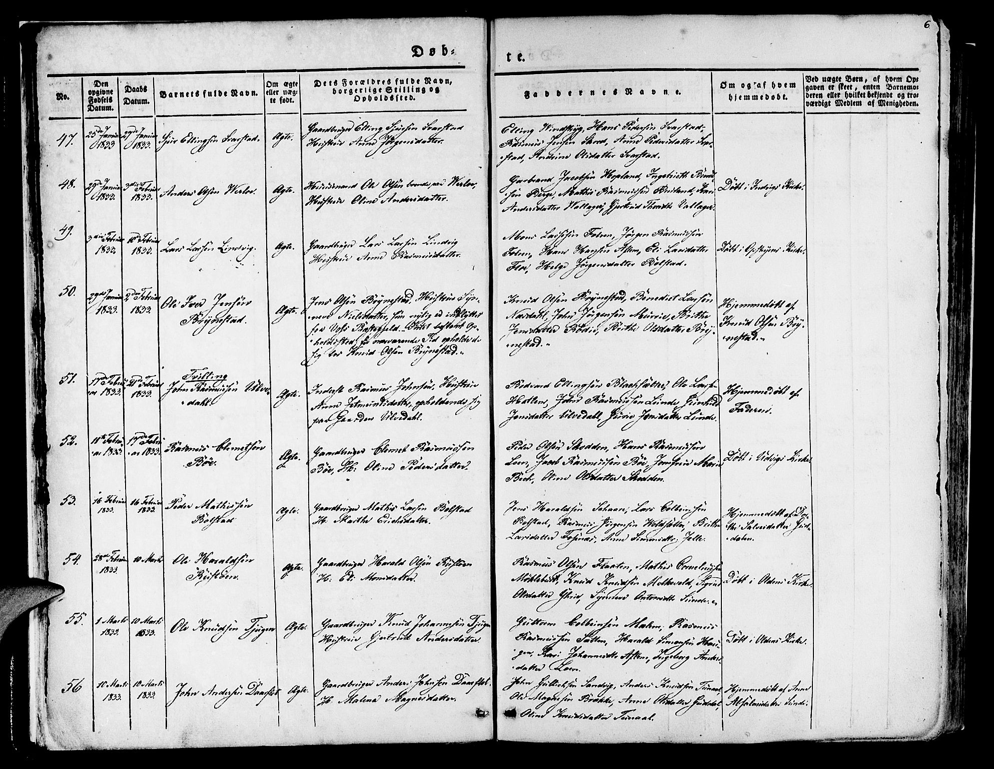 Innvik sokneprestembete, AV/SAB-A-80501: Parish register (official) no. A 4I, 1831-1846, p. 6