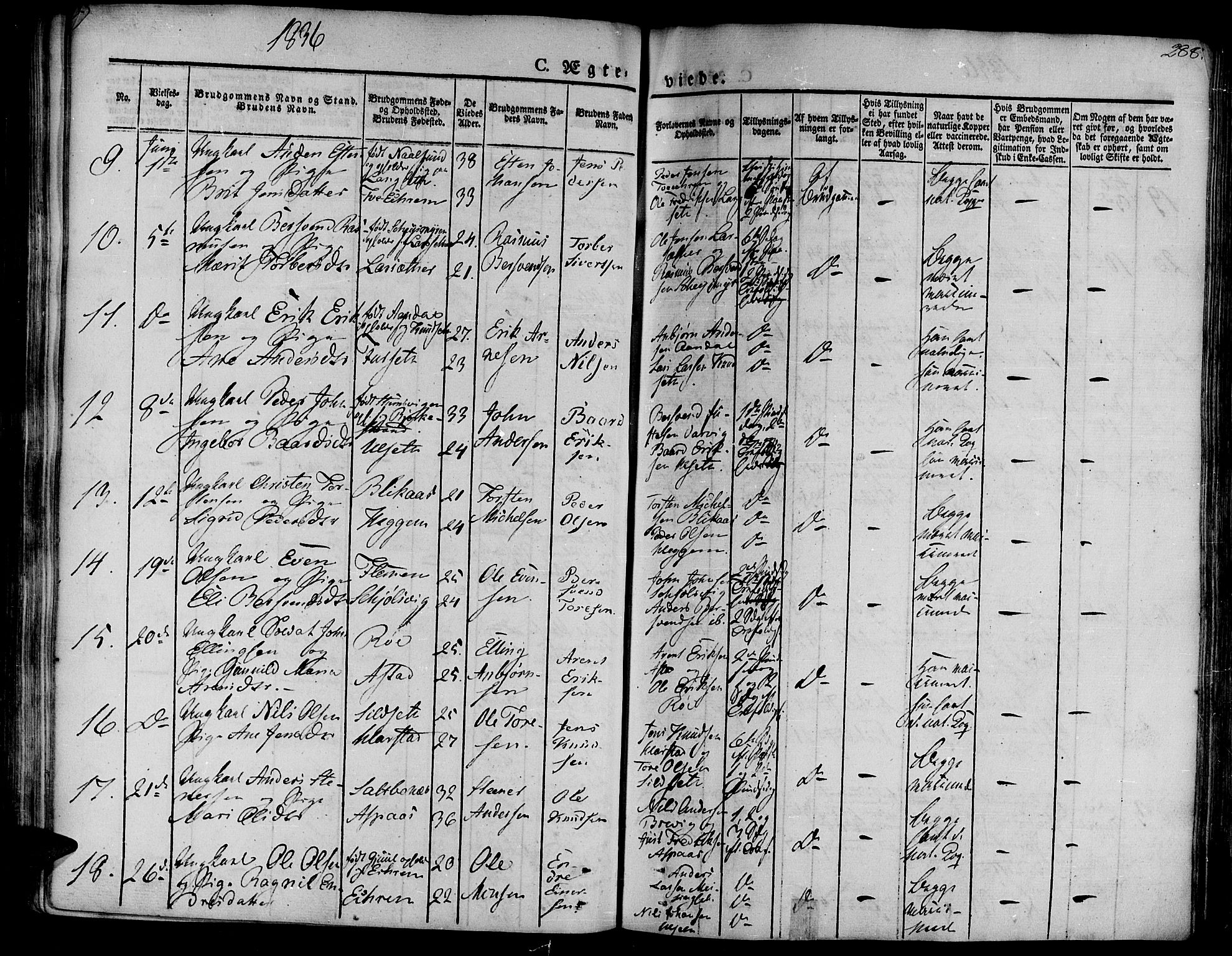 Ministerialprotokoller, klokkerbøker og fødselsregistre - Møre og Romsdal, AV/SAT-A-1454/586/L0983: Parish register (official) no. 586A09, 1829-1843, p. 288