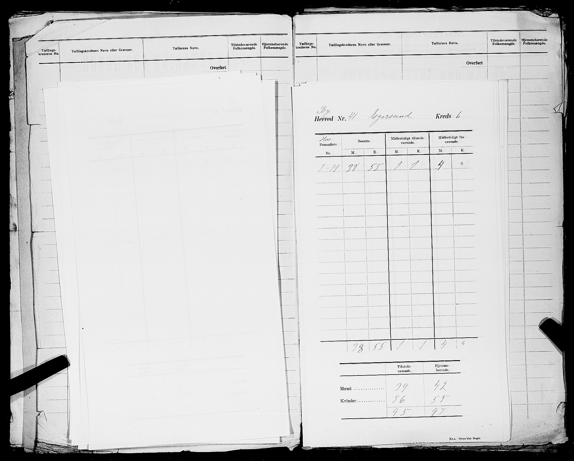 SAST, 1900 census for Egersund, 1900, p. 9