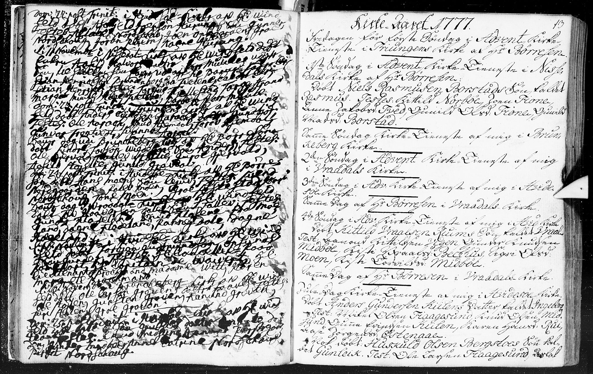 Kviteseid kirkebøker, SAKO/A-276/F/Fa/L0002: Parish register (official) no. I 2, 1773-1786, p. 13