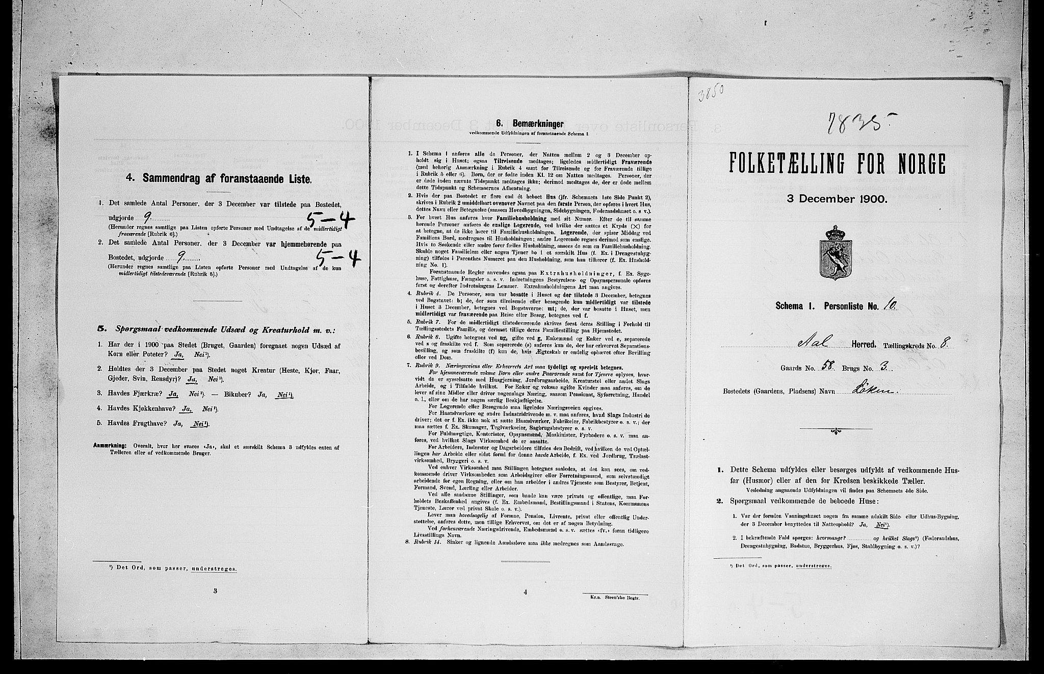 RA, 1900 census for Ål, 1900, p. 76