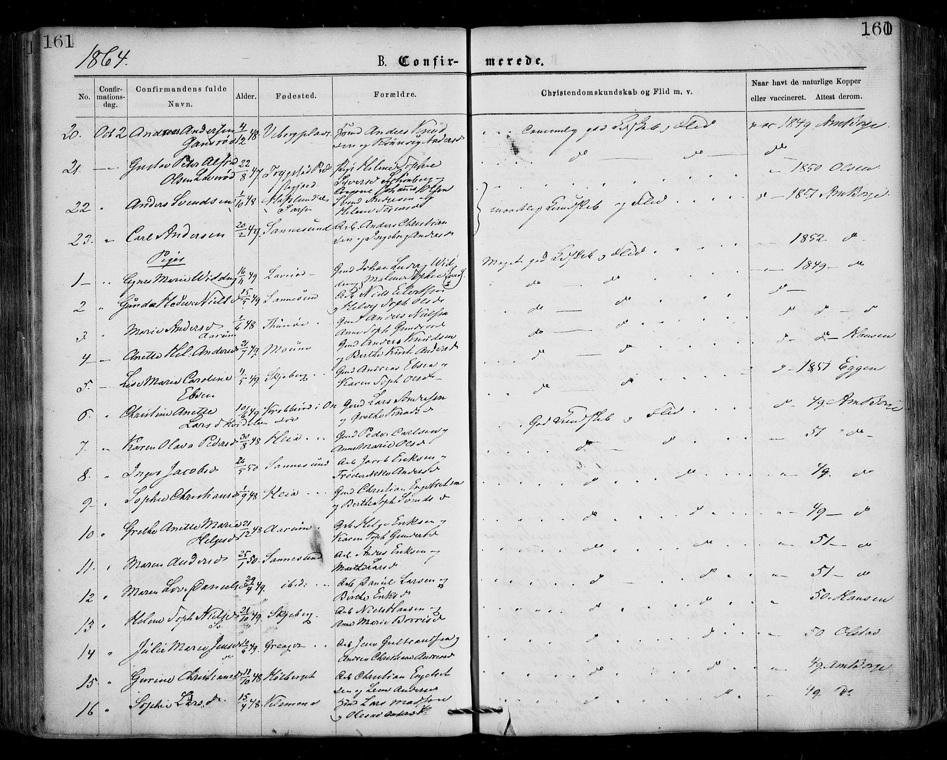 Borge prestekontor Kirkebøker, SAO/A-10903/F/Fa/L0006: Parish register (official) no. I 6, 1861-1874, p. 161