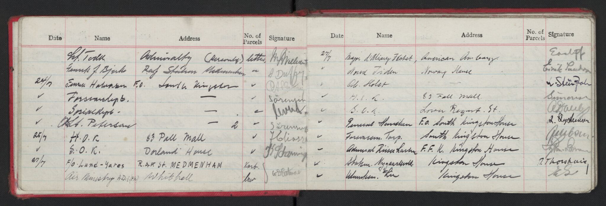 Forsvarets Overkommando. 2. kontor. Arkiv 8.3 (FO.II/8.3). Korrespondanse FD/E og FO.II, AV/RA-RAFA-7141/Dac/Dacb/L0002: Parcel books, 1941-1945, p. 563