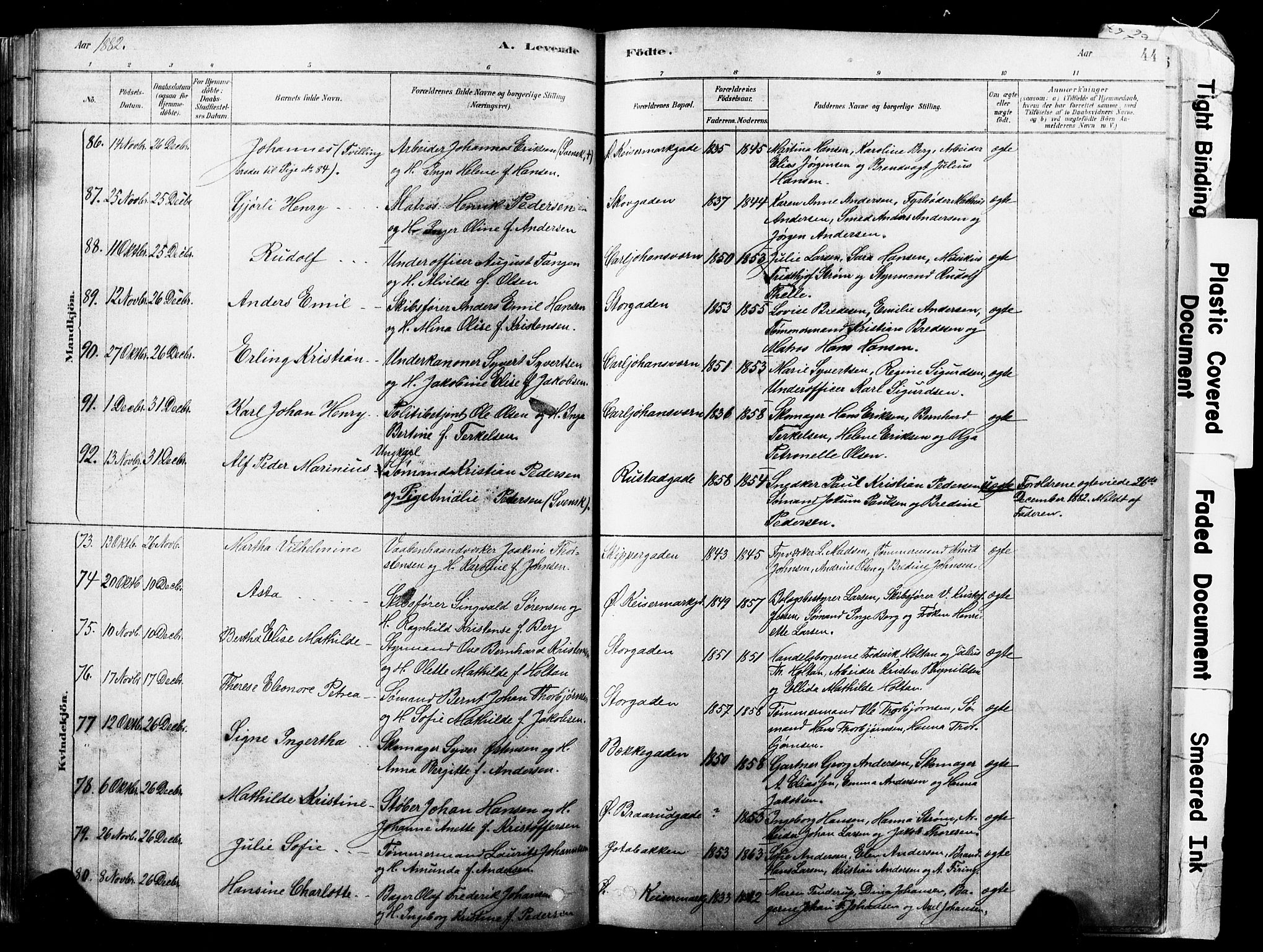 Horten kirkebøker, AV/SAKO-A-348/F/Fa/L0003: Parish register (official) no. 3, 1878-1887, p. 44