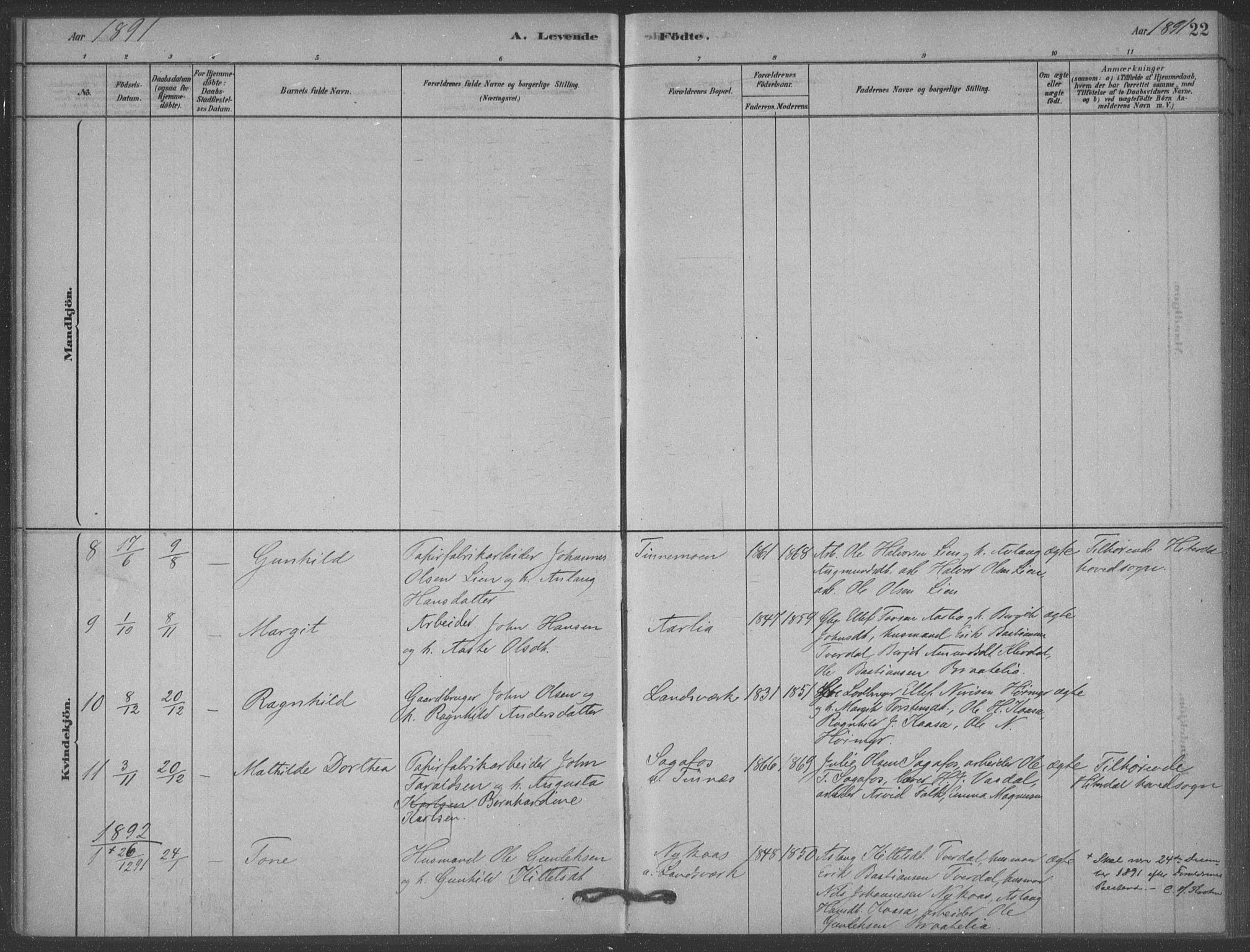 Heddal kirkebøker, AV/SAKO-A-268/F/Fb/L0002: Parish register (official) no. II 2, 1878-1913, p. 22