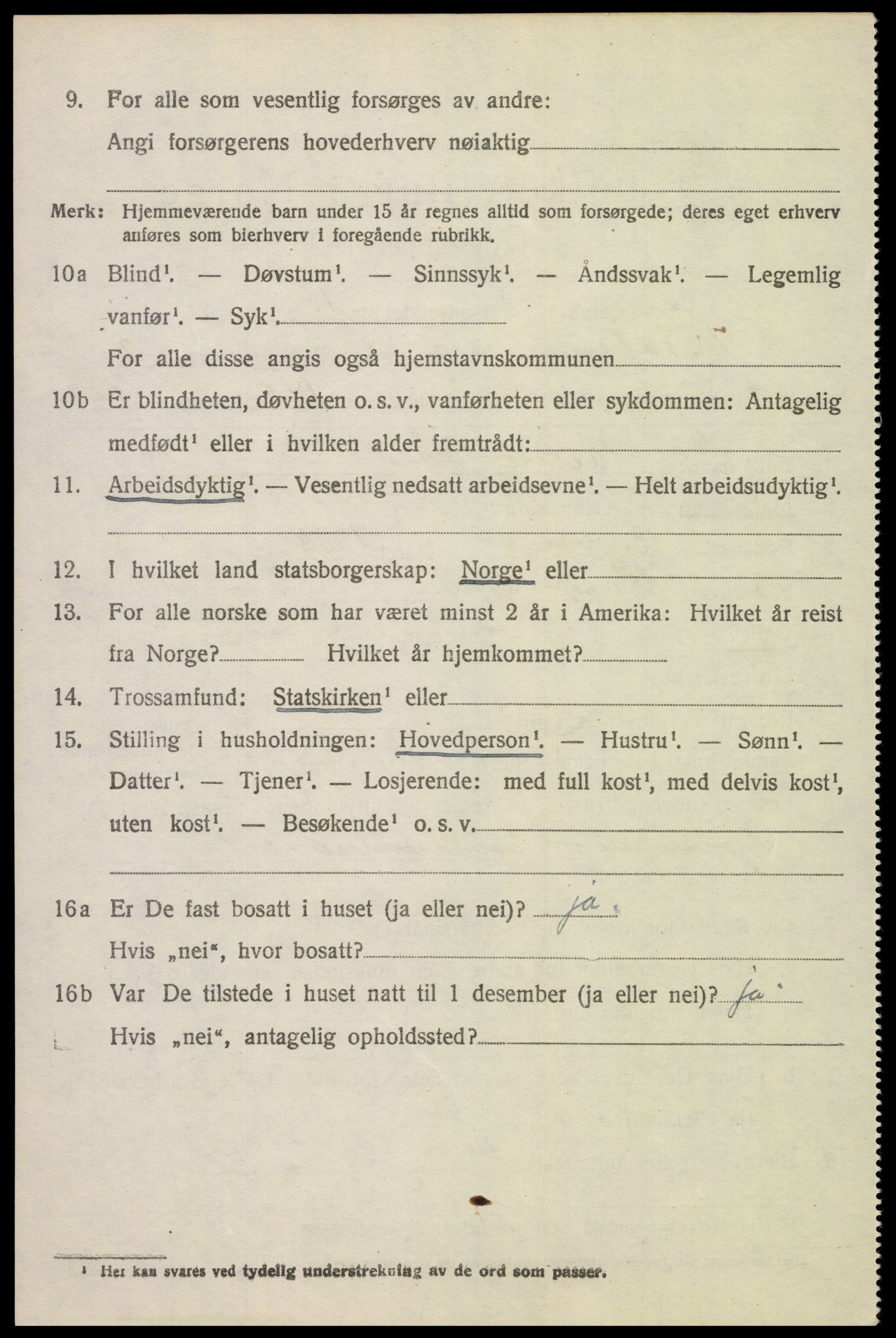 SAH, 1920 census for Vestre Toten, 1920, p. 4325