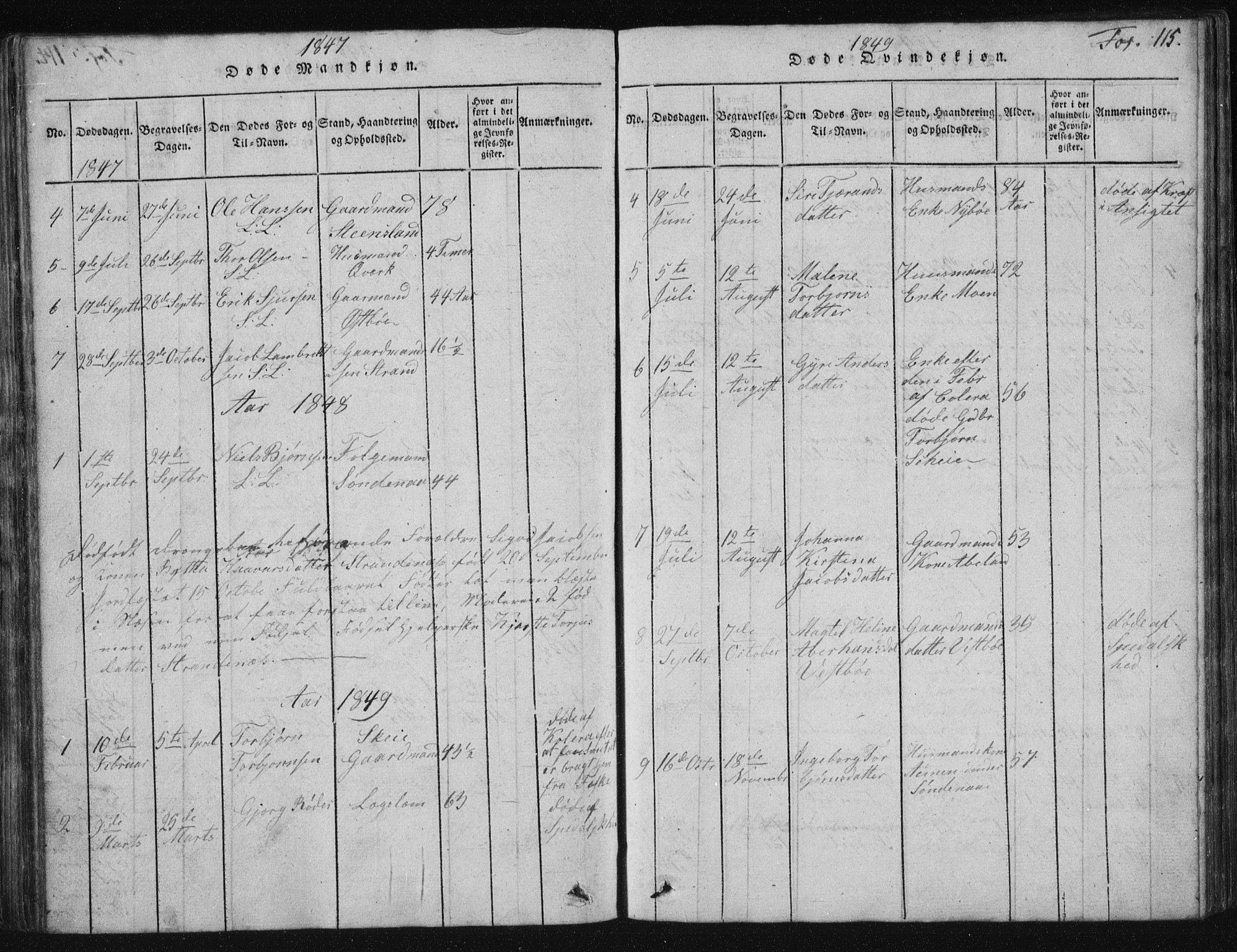 Vikedal sokneprestkontor, SAST/A-101840/01/V: Parish register (copy) no. B 2, 1816-1863, p. 115