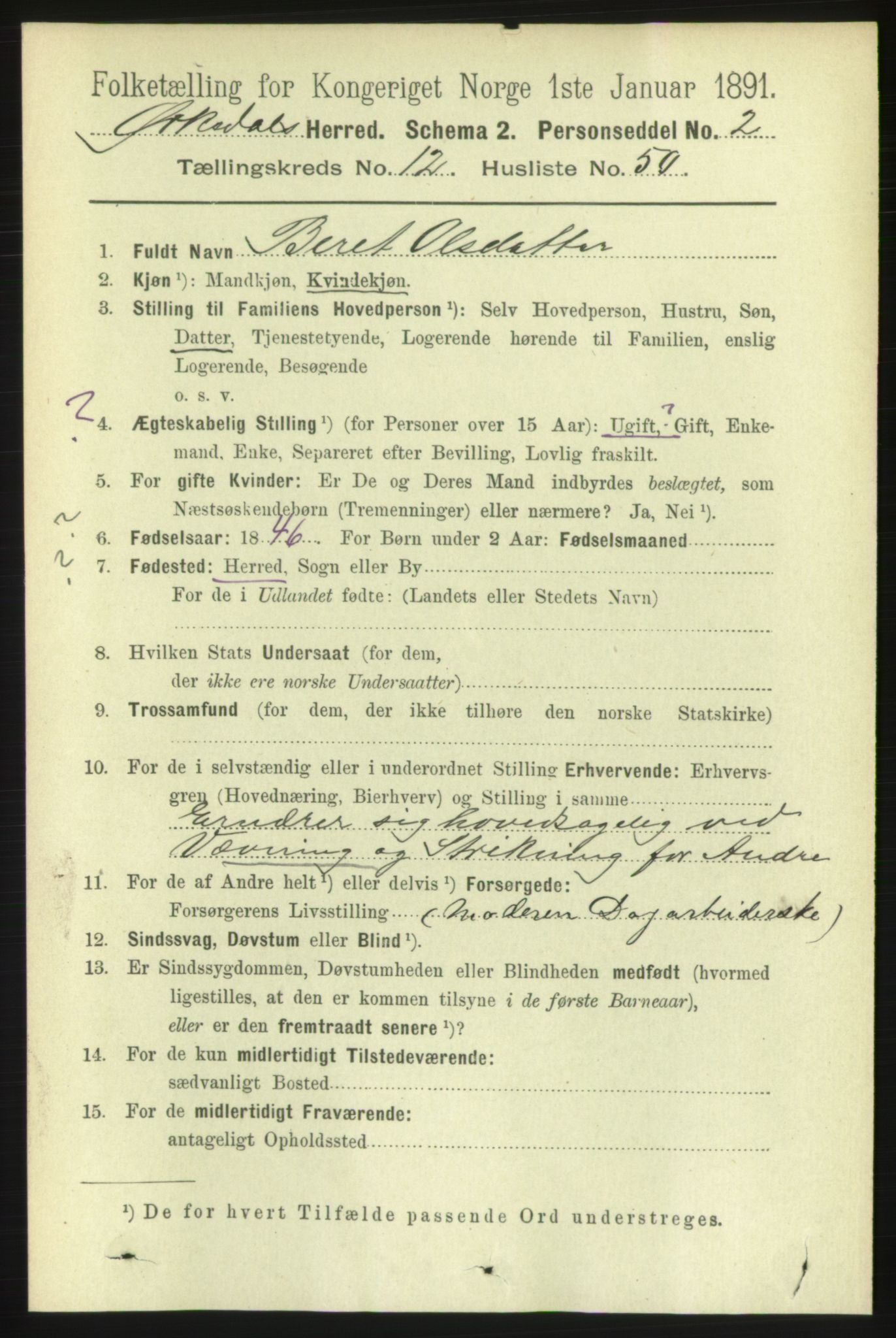 RA, 1891 census for 1638 Orkdal, 1891, p. 5859