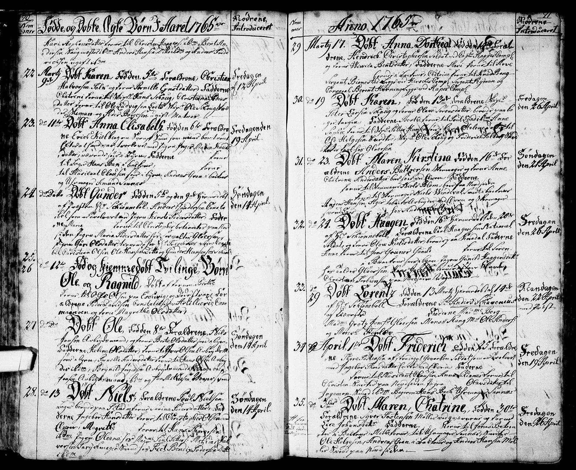 Halden prestekontor Kirkebøker, SAO/A-10909/F/Fa/L0001: Parish register (official) no. I 1, 1758-1791, p. 70-71