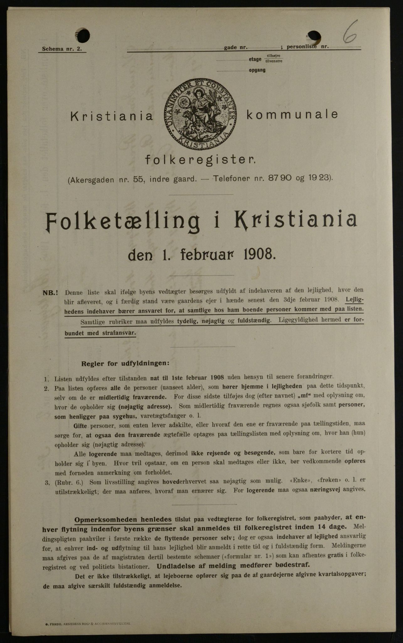 OBA, Municipal Census 1908 for Kristiania, 1908, p. 8710