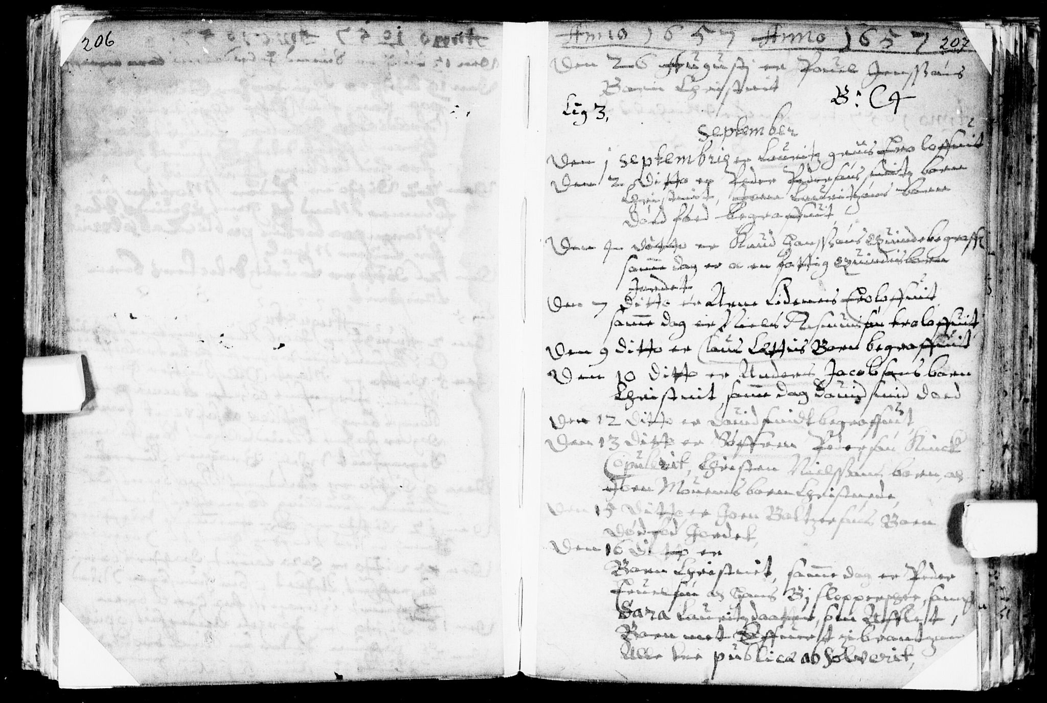 Bragernes kirkebøker, AV/SAKO-A-6/F/Fa/L0001: Parish register (official) no. I 1, 1634-1662, p. 206-207