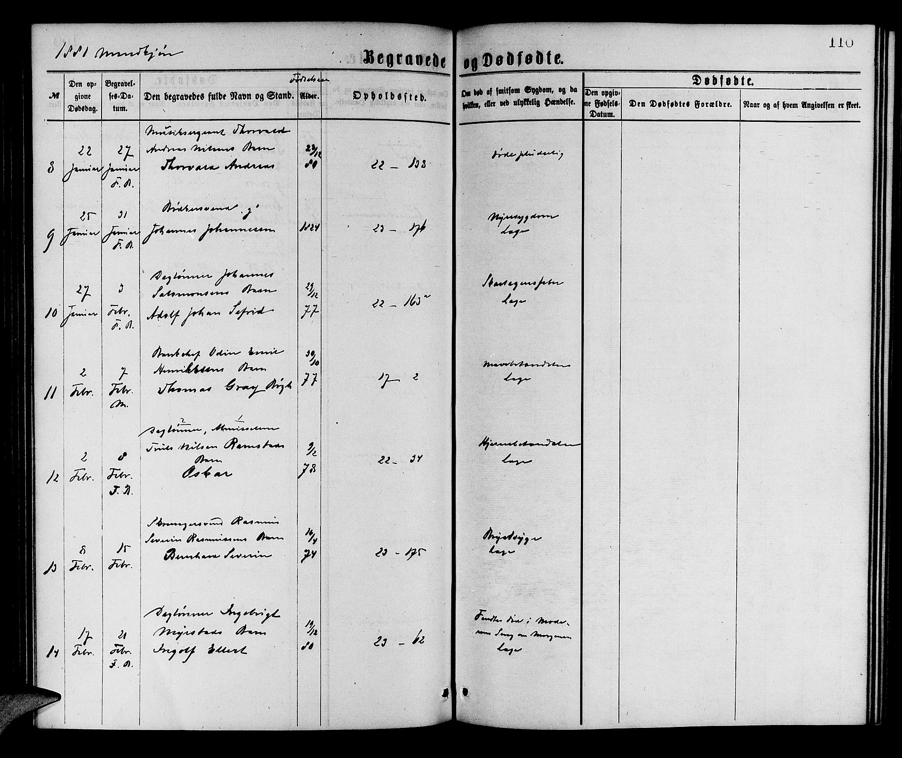 Korskirken sokneprestembete, AV/SAB-A-76101/H/Hab: Parish register (copy) no. E 3, 1871-1883, p. 110