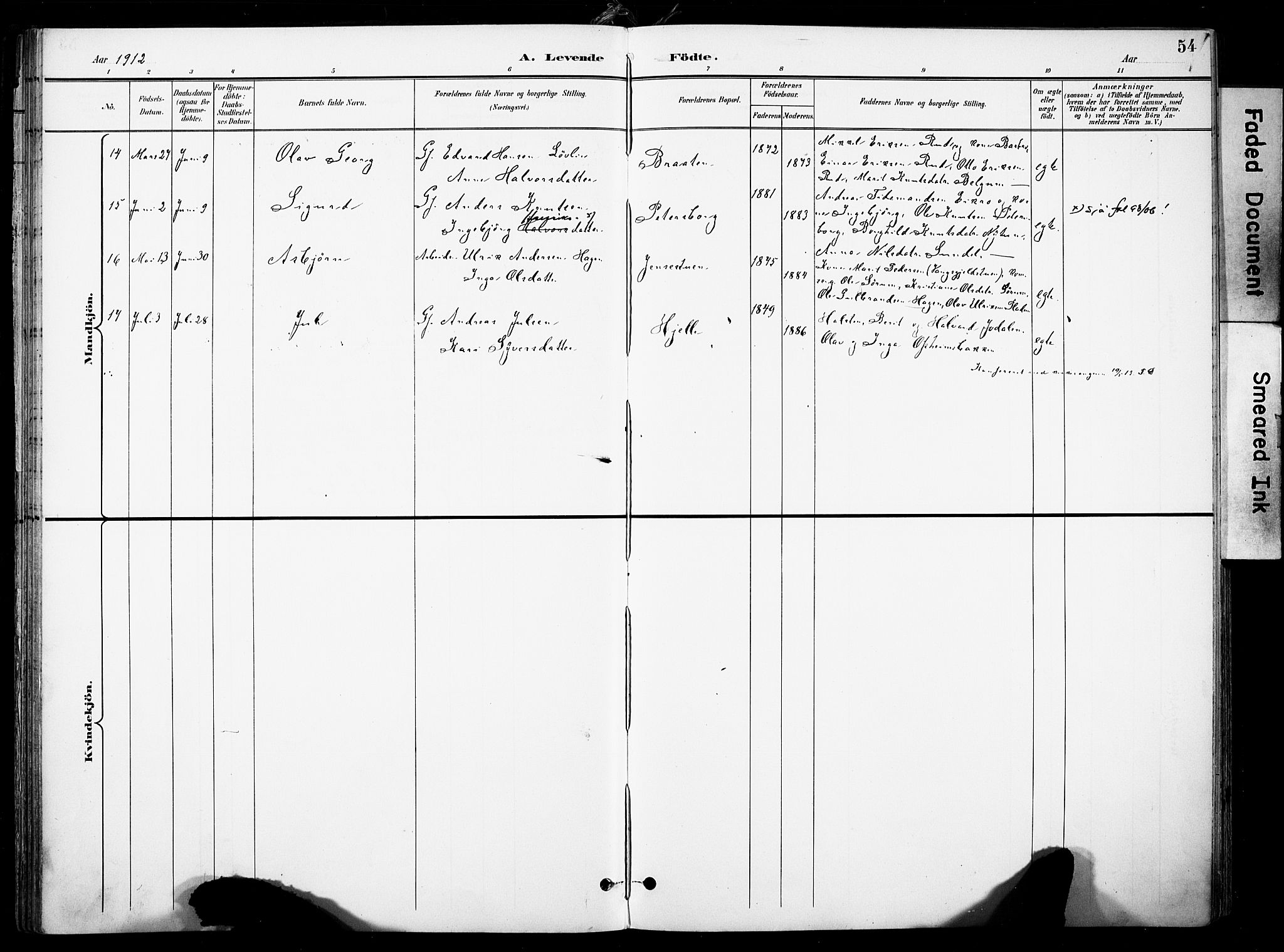 Nord-Aurdal prestekontor, AV/SAH-PREST-132/H/Ha/Haa/L0014: Parish register (official) no. 14, 1896-1912, p. 54