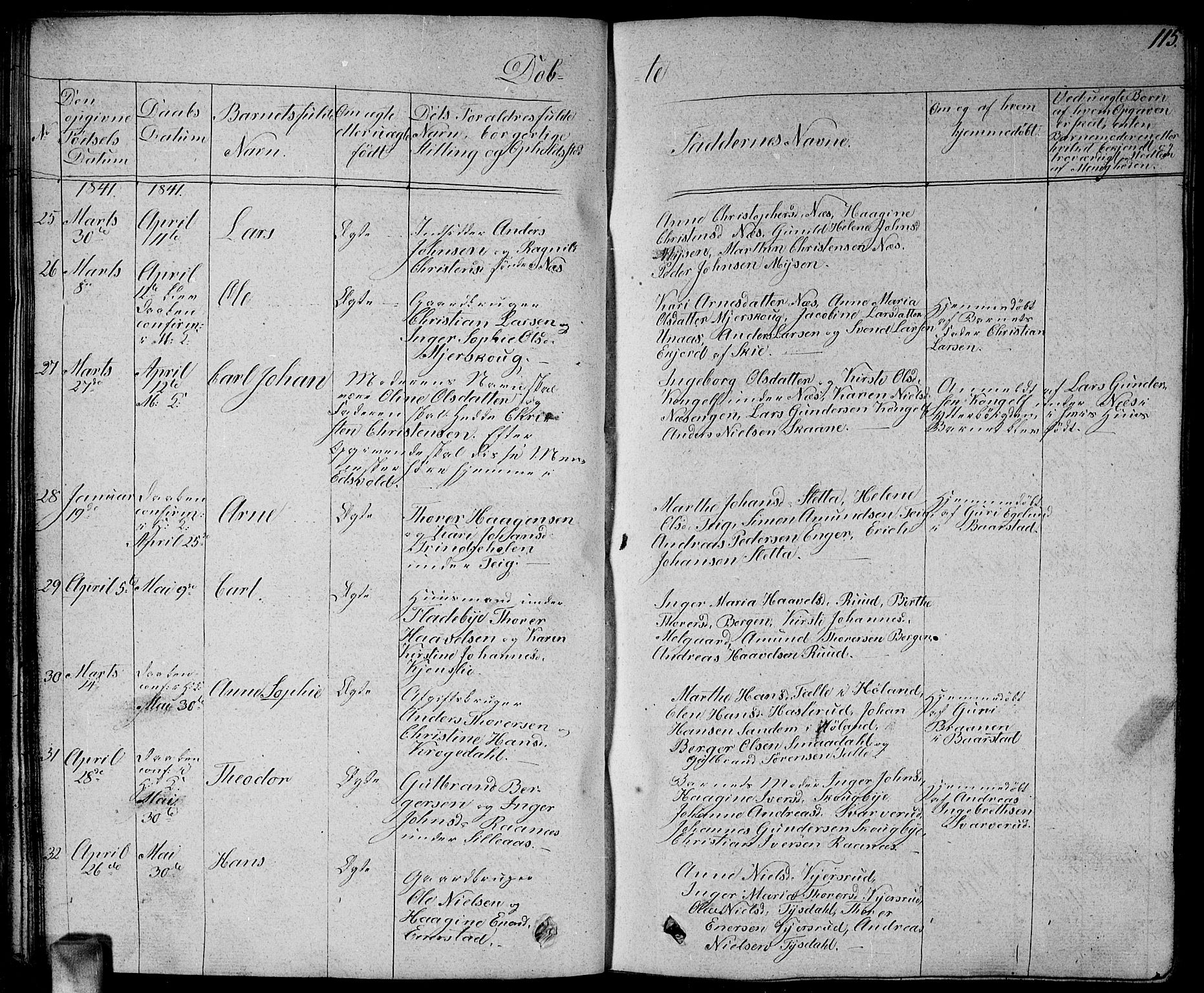 Enebakk prestekontor Kirkebøker, SAO/A-10171c/G/Ga/L0003: Parish register (copy) no. I 3, 1833-1849, p. 115