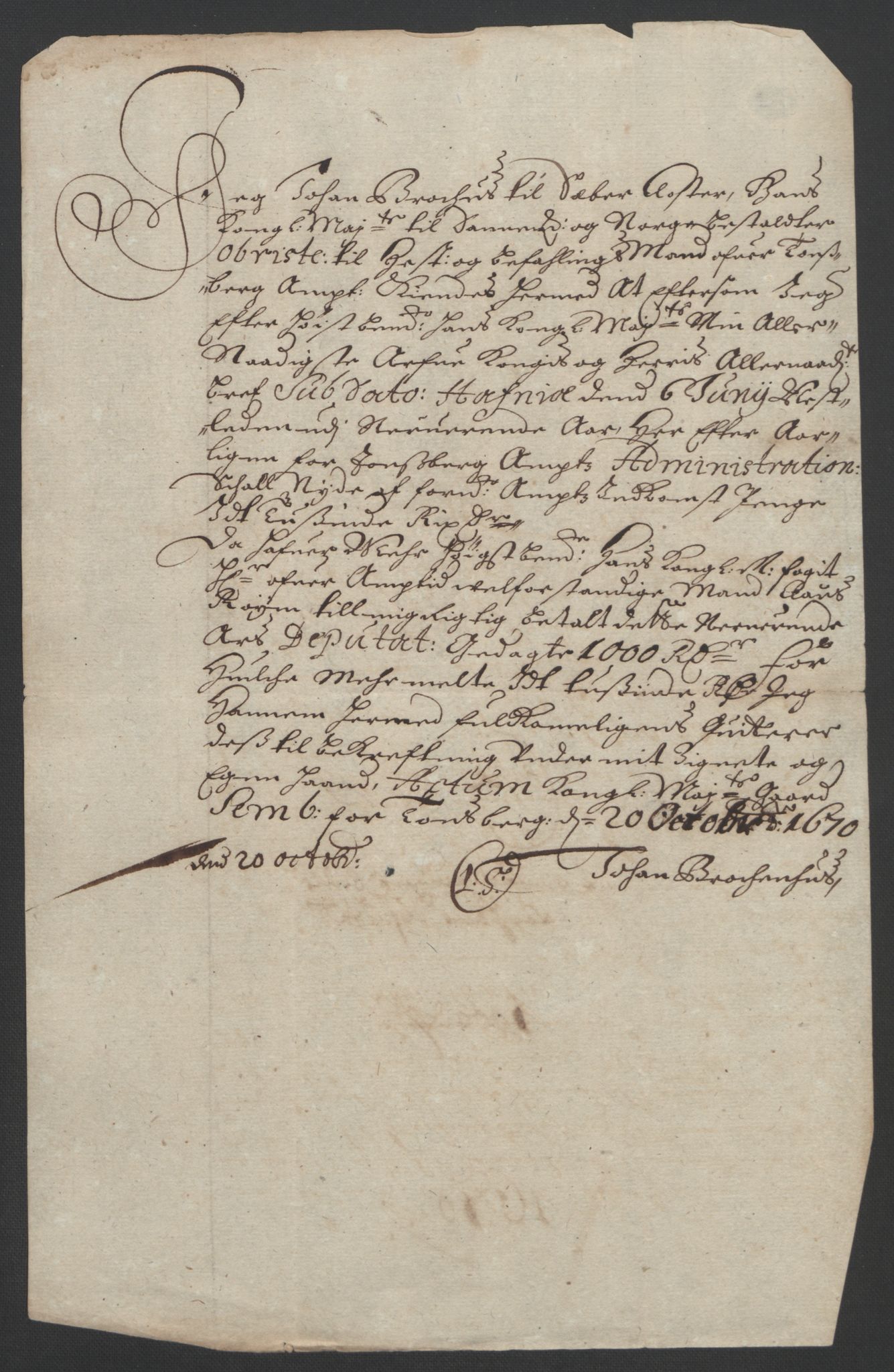 Rentekammeret inntil 1814, Reviderte regnskaper, Fogderegnskap, AV/RA-EA-4092/R32/L1842: Fogderegnskap Jarlsberg grevskap, 1664-1673, p. 180