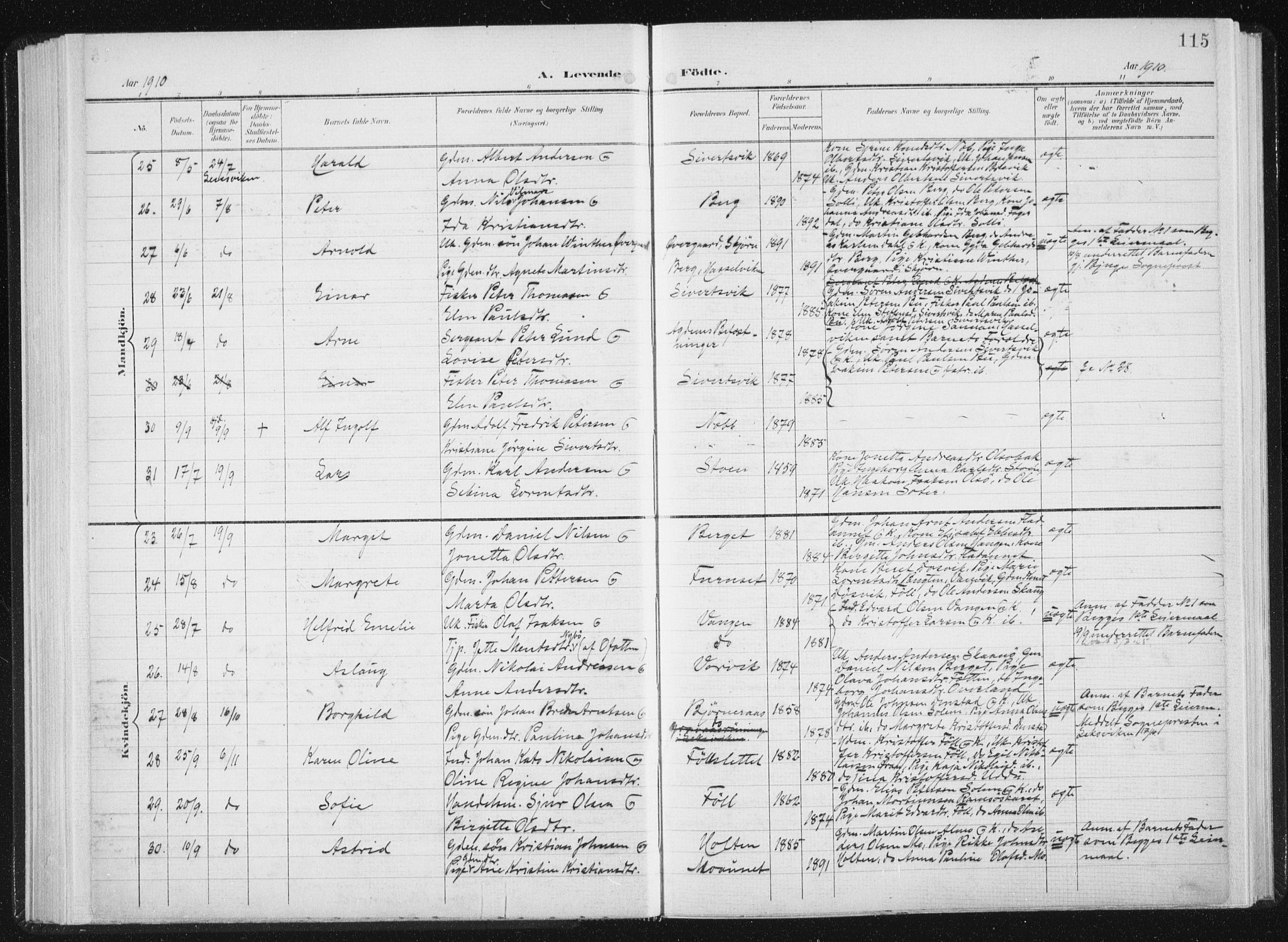 Ministerialprotokoller, klokkerbøker og fødselsregistre - Sør-Trøndelag, AV/SAT-A-1456/647/L0635: Parish register (official) no. 647A02, 1896-1911, p. 115