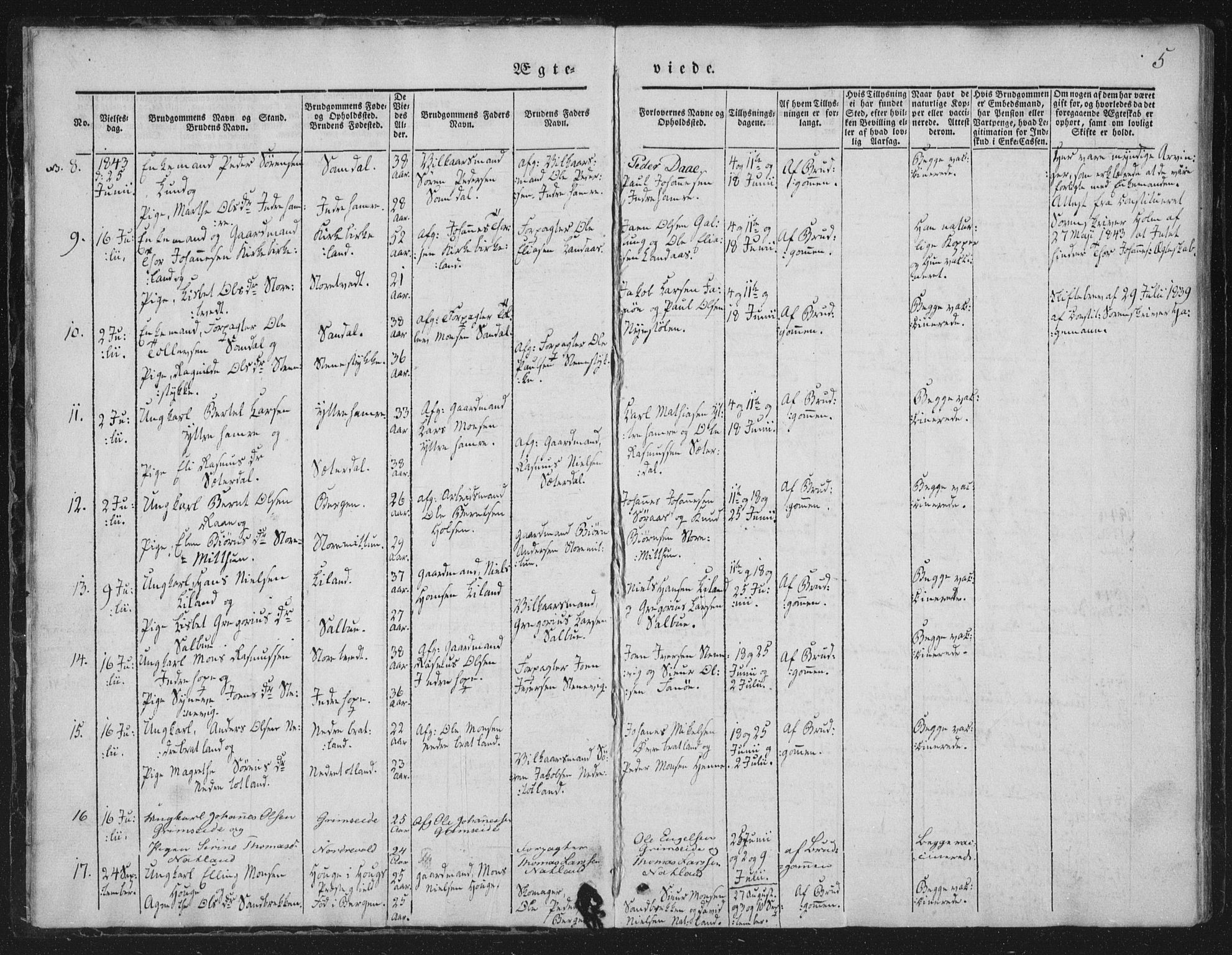 Fana Sokneprestembete, AV/SAB-A-75101/H/Haa/Haaa/L0010: Parish register (official) no. A 10, 1841-1851, p. 5