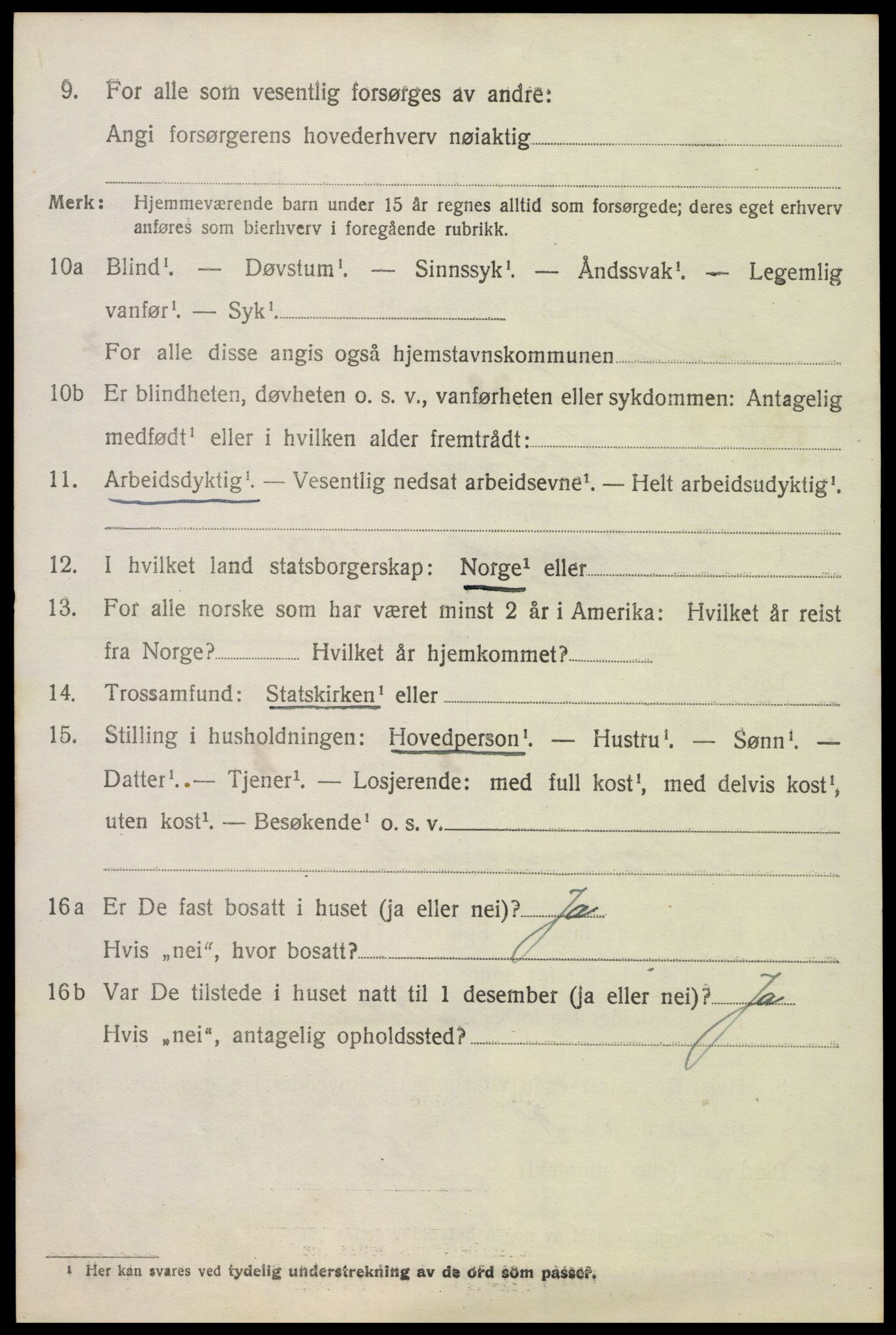 SAK, 1920 census for Høvåg, 1920, p. 4125