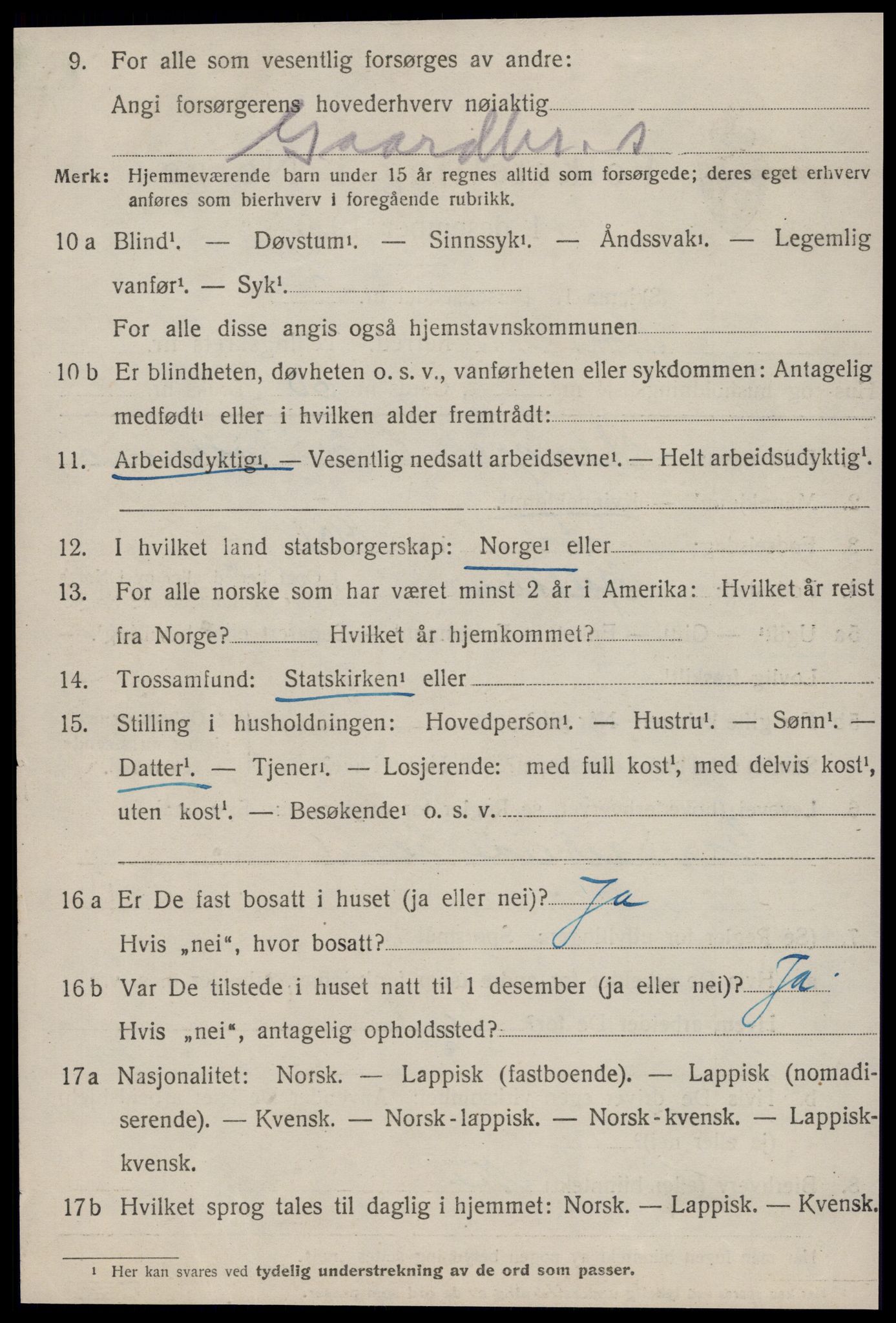 SAT, 1920 census for Haltdalen, 1920, p. 1007