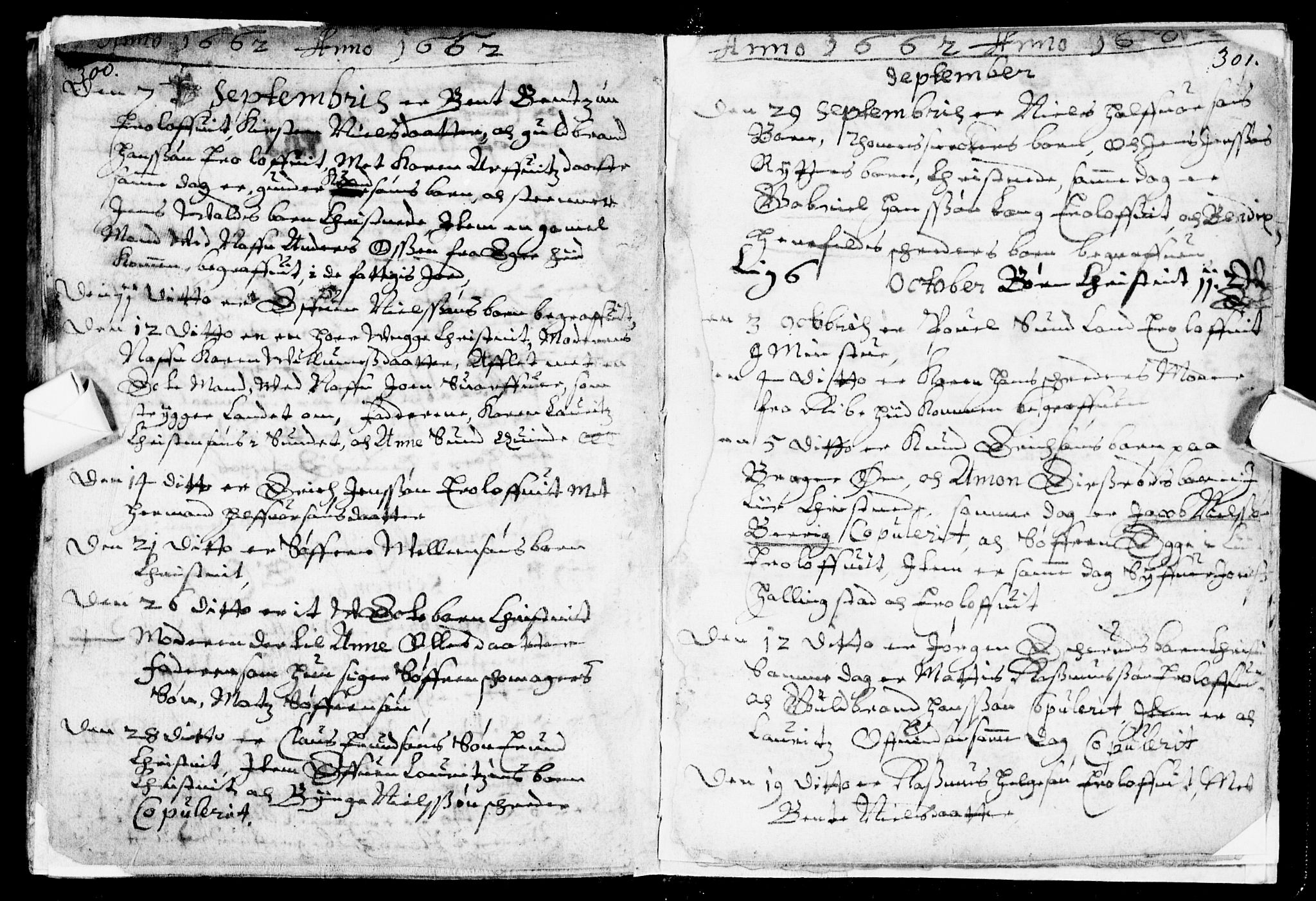 Bragernes kirkebøker, SAKO/A-6/F/Fa/L0001: Parish register (official) no. I 1, 1634-1662, p. 300-301