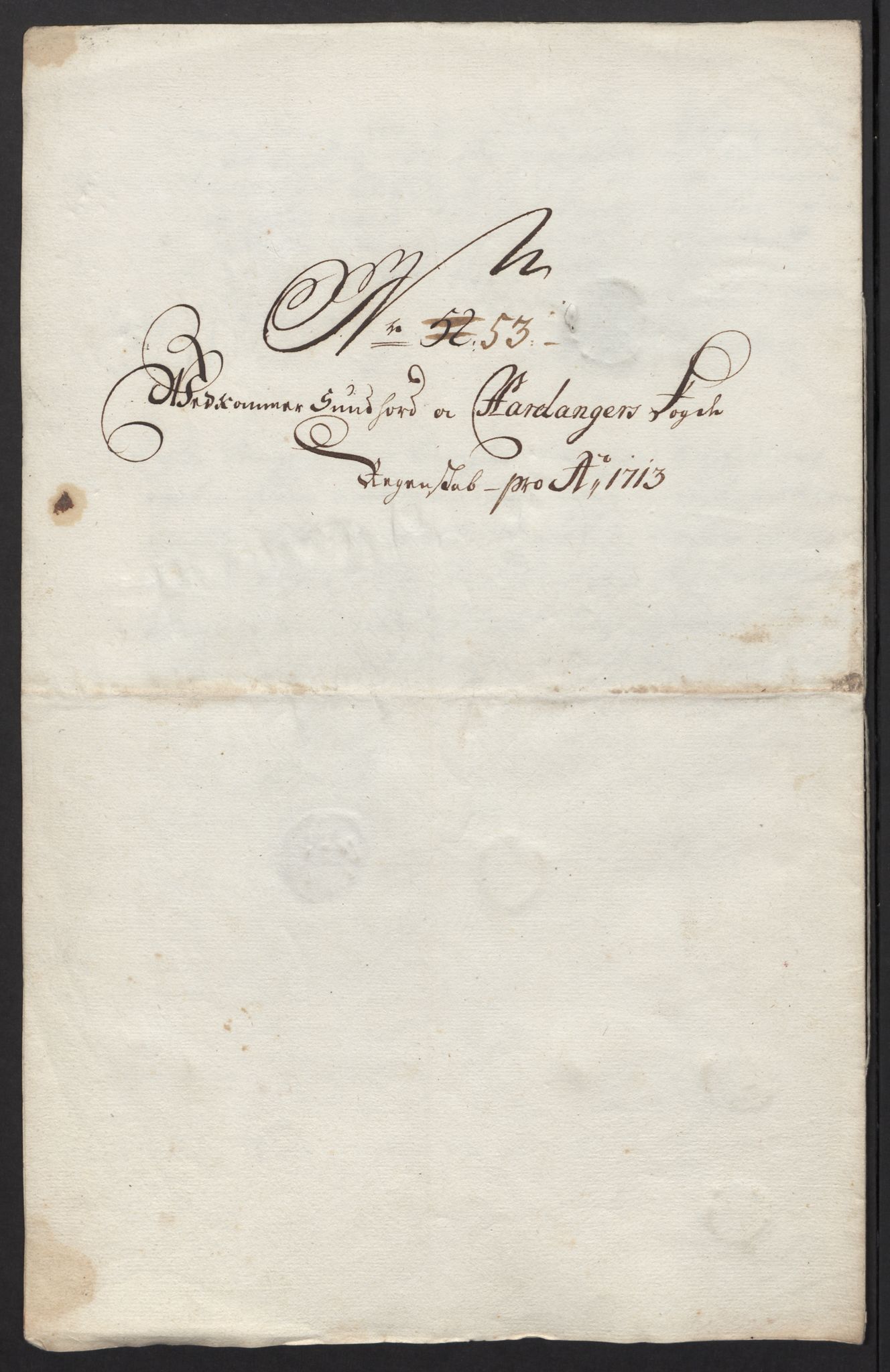 Rentekammeret inntil 1814, Reviderte regnskaper, Fogderegnskap, AV/RA-EA-4092/R48/L2989: Fogderegnskap Sunnhordland og Hardanger, 1713, p. 339