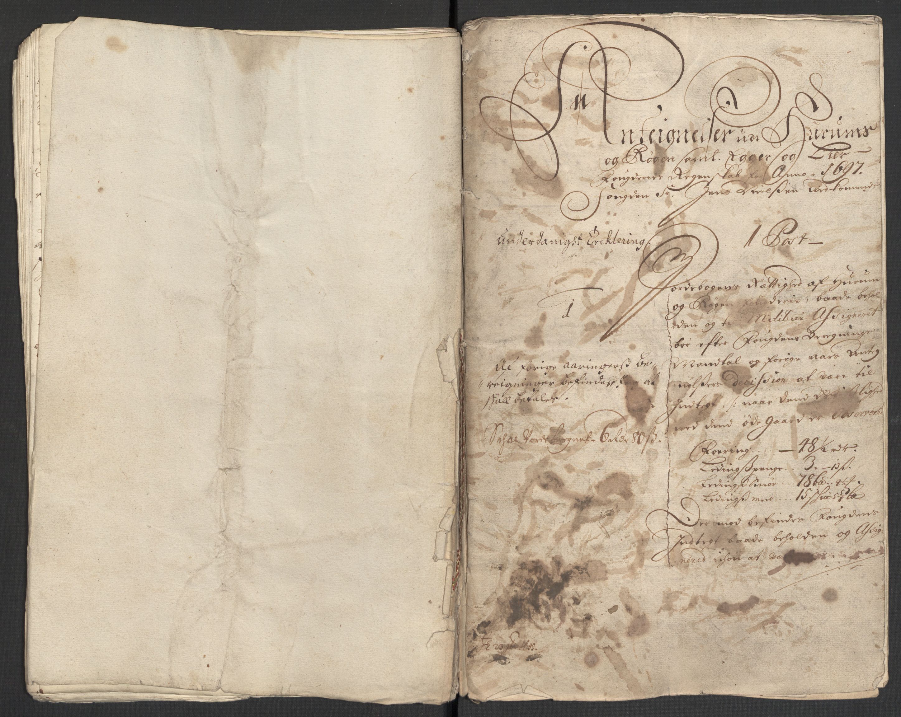 Rentekammeret inntil 1814, Reviderte regnskaper, Fogderegnskap, RA/EA-4092/R30/L1695: Fogderegnskap Hurum, Røyken, Eiker og Lier, 1697, p. 253