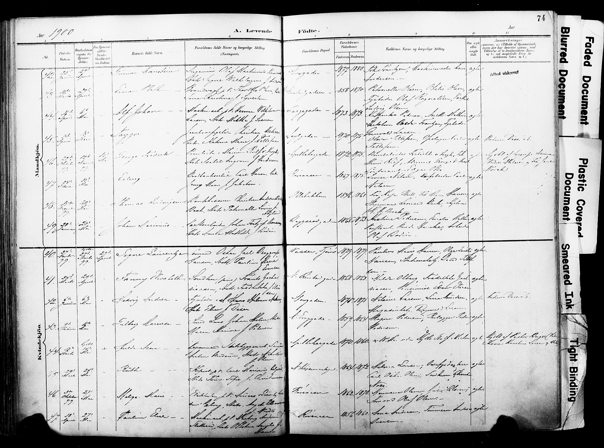 Horten kirkebøker, AV/SAKO-A-348/F/Fa/L0005: Parish register (official) no. 5, 1896-1904, p. 74