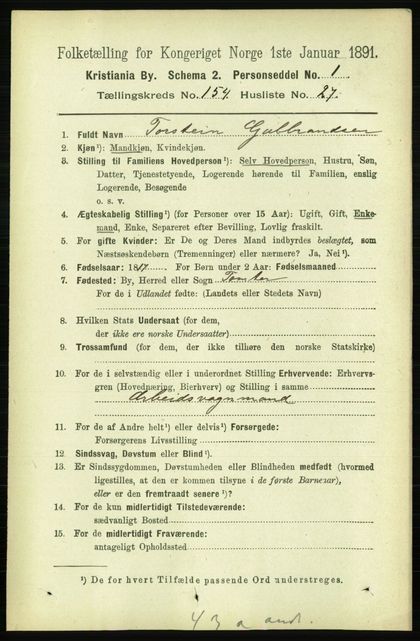 RA, 1891 census for 0301 Kristiania, 1891, p. 88062