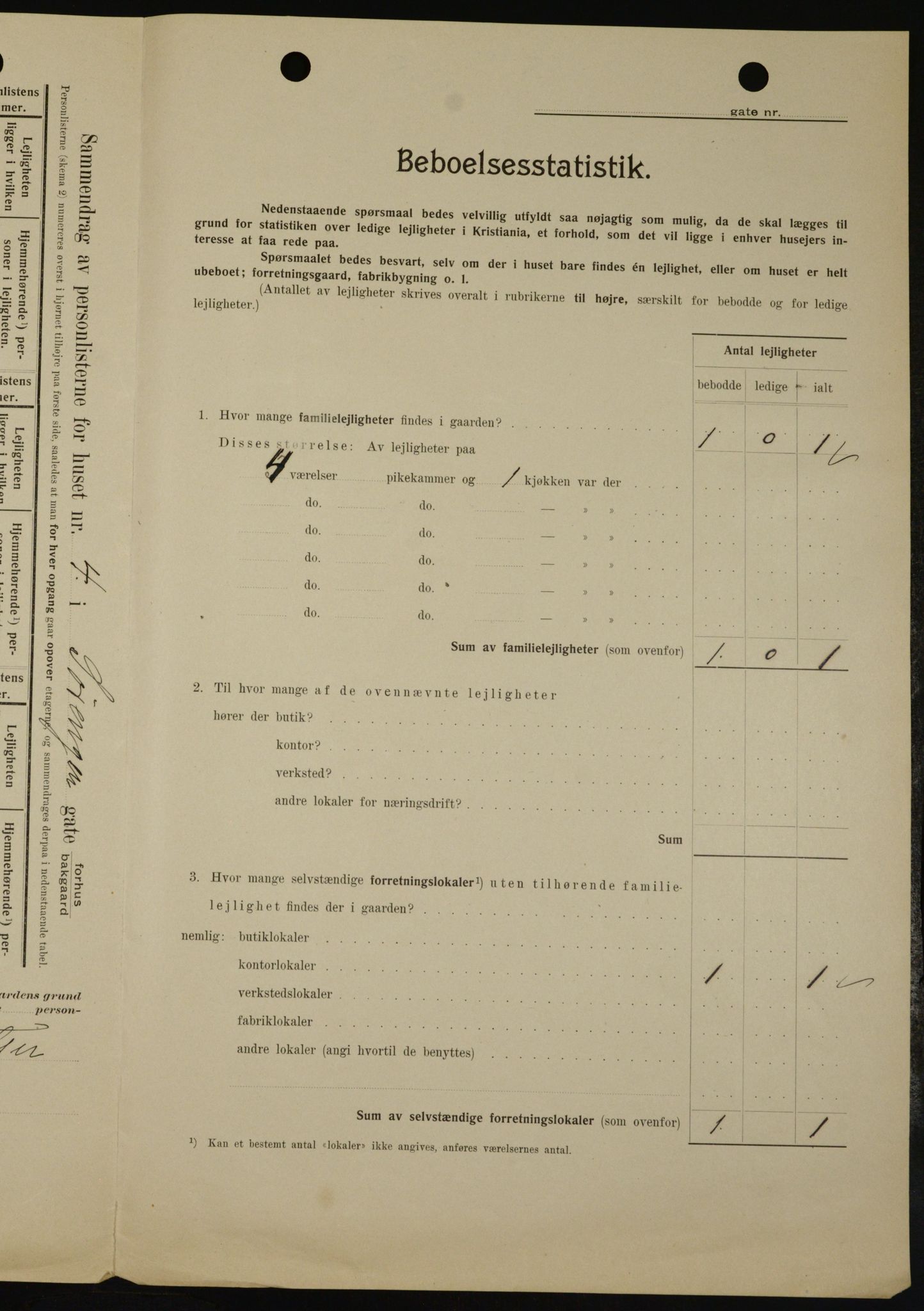 OBA, Municipal Census 1909 for Kristiania, 1909, p. 96417