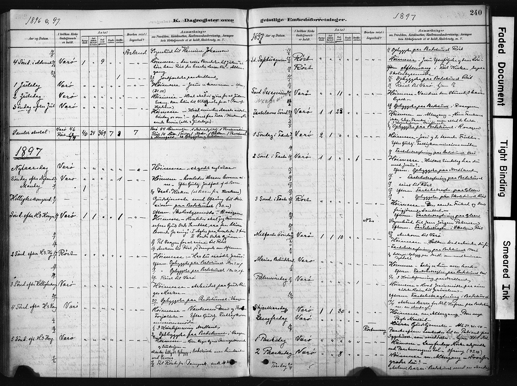 Ministerialprotokoller, klokkerbøker og fødselsregistre - Nordland, AV/SAT-A-1459/808/L0128: Parish register (official) no. 808A01, 1880-1902, p. 240